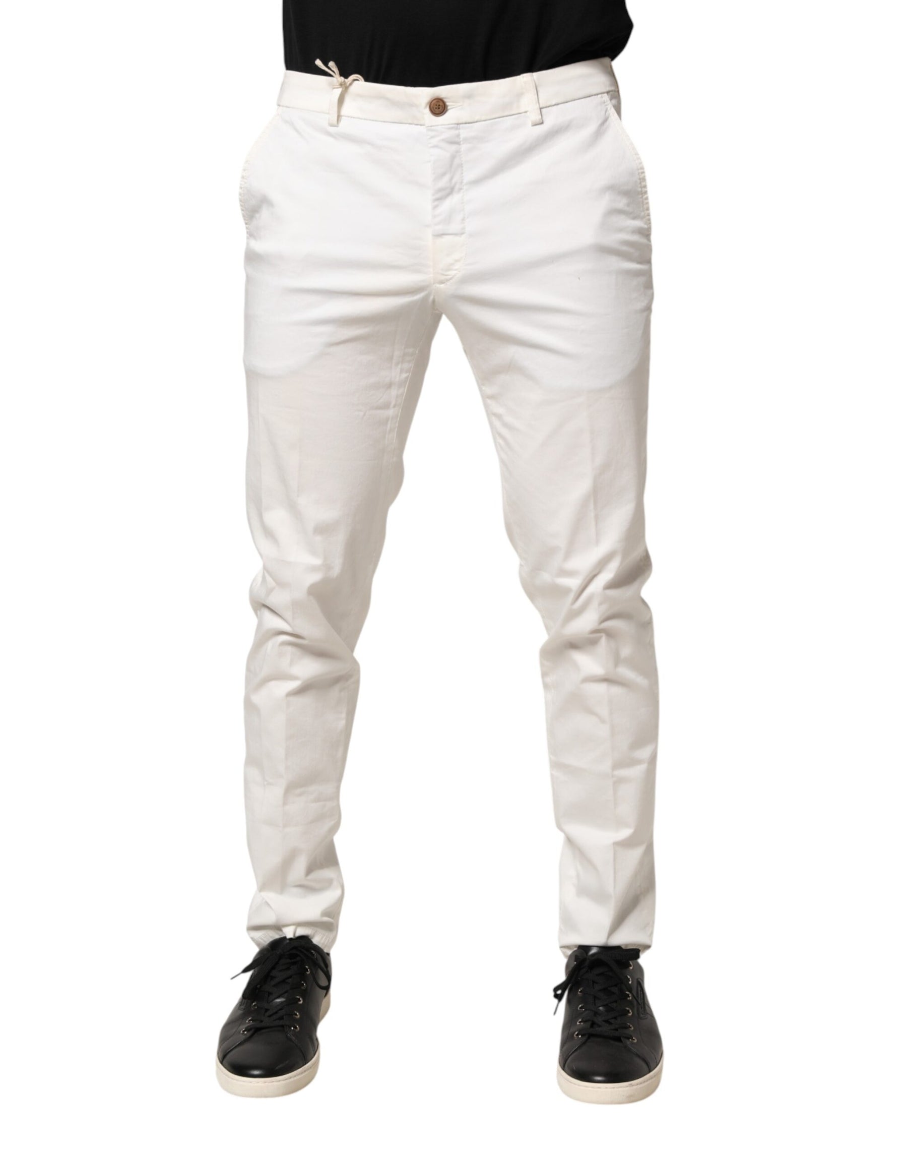 Domenico Tagliente White Tapered Dress Formal Trouser Pants | Regal Royce