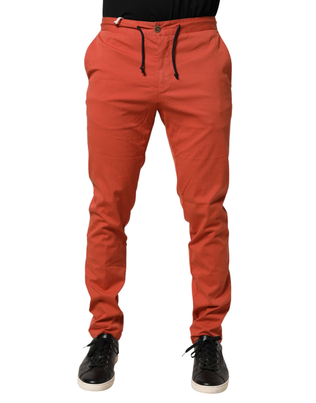 Domenico Tagliente Orange Skinny Fit Men Chino Trouser Pants