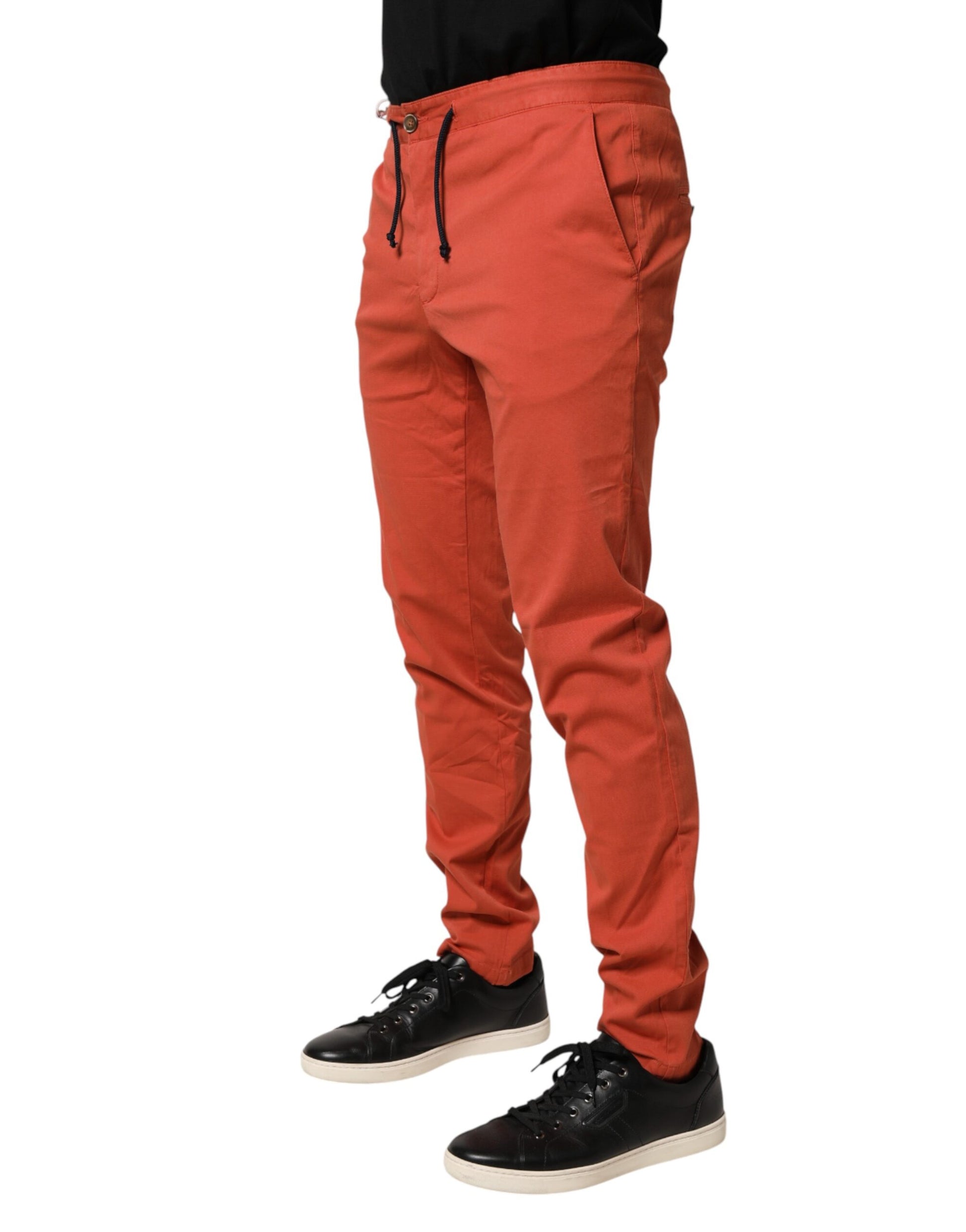 Domenico Tagliente Orange Skinny Fit Men Chino Trouser Pants
