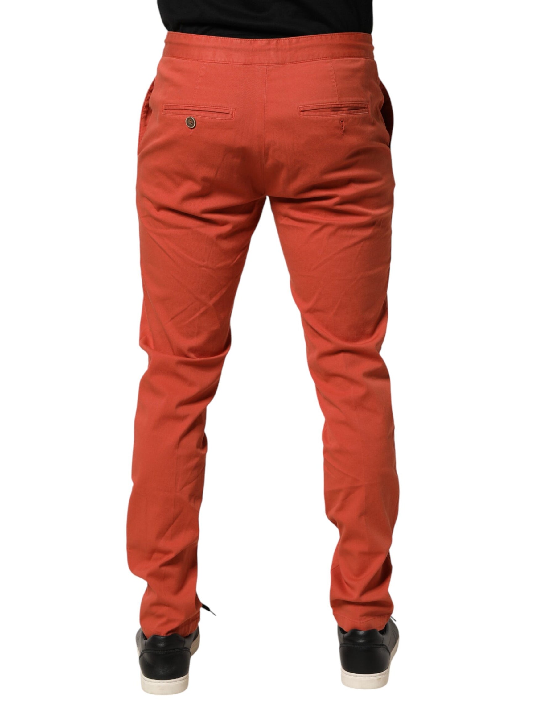 Domenico Tagliente Orange Skinny Fit Men Chino Trouser Pants | Regal Royce