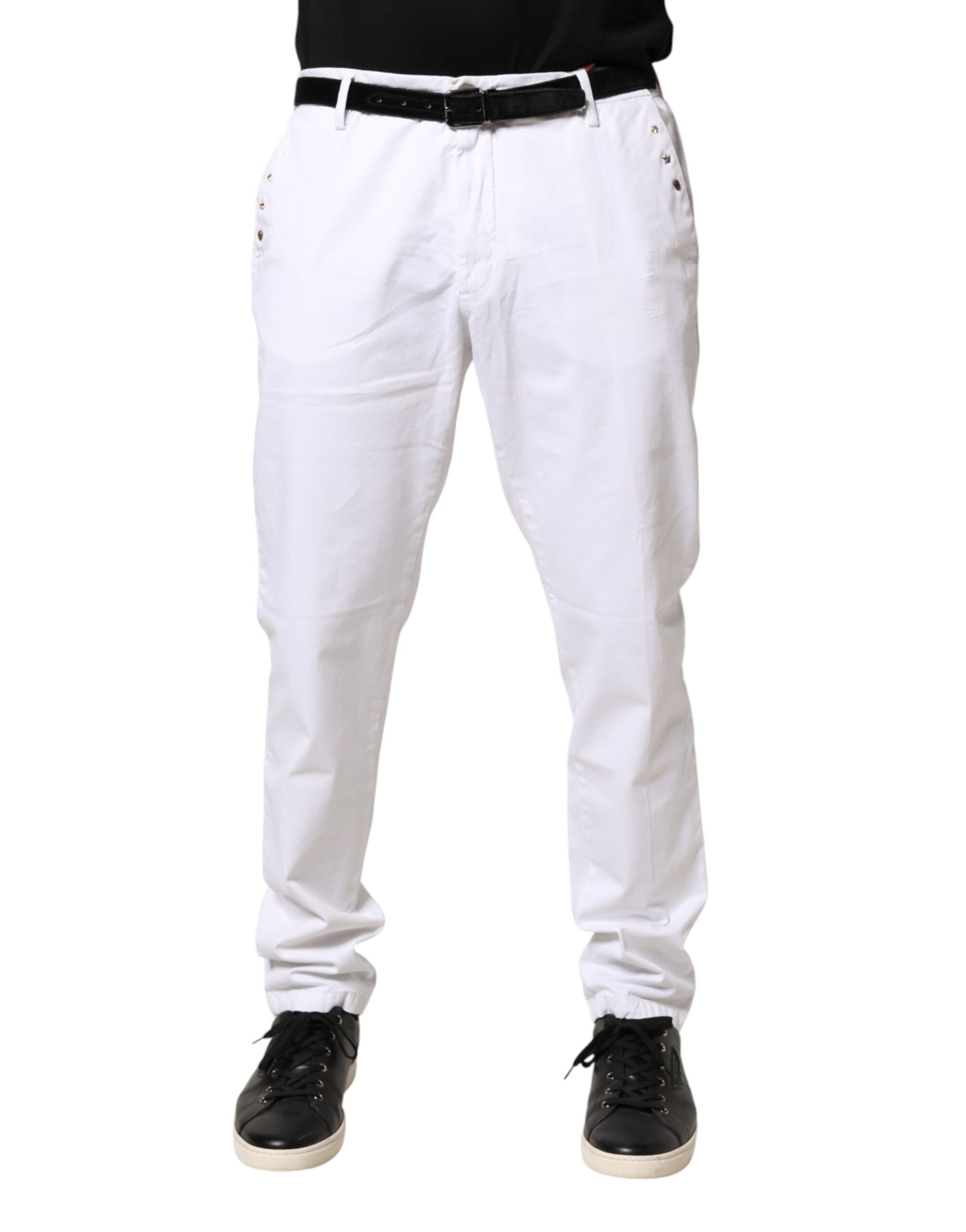 AGLINI White Skinny Fit Mid Waist Men Denim Trouser Jeans | Regal Royce