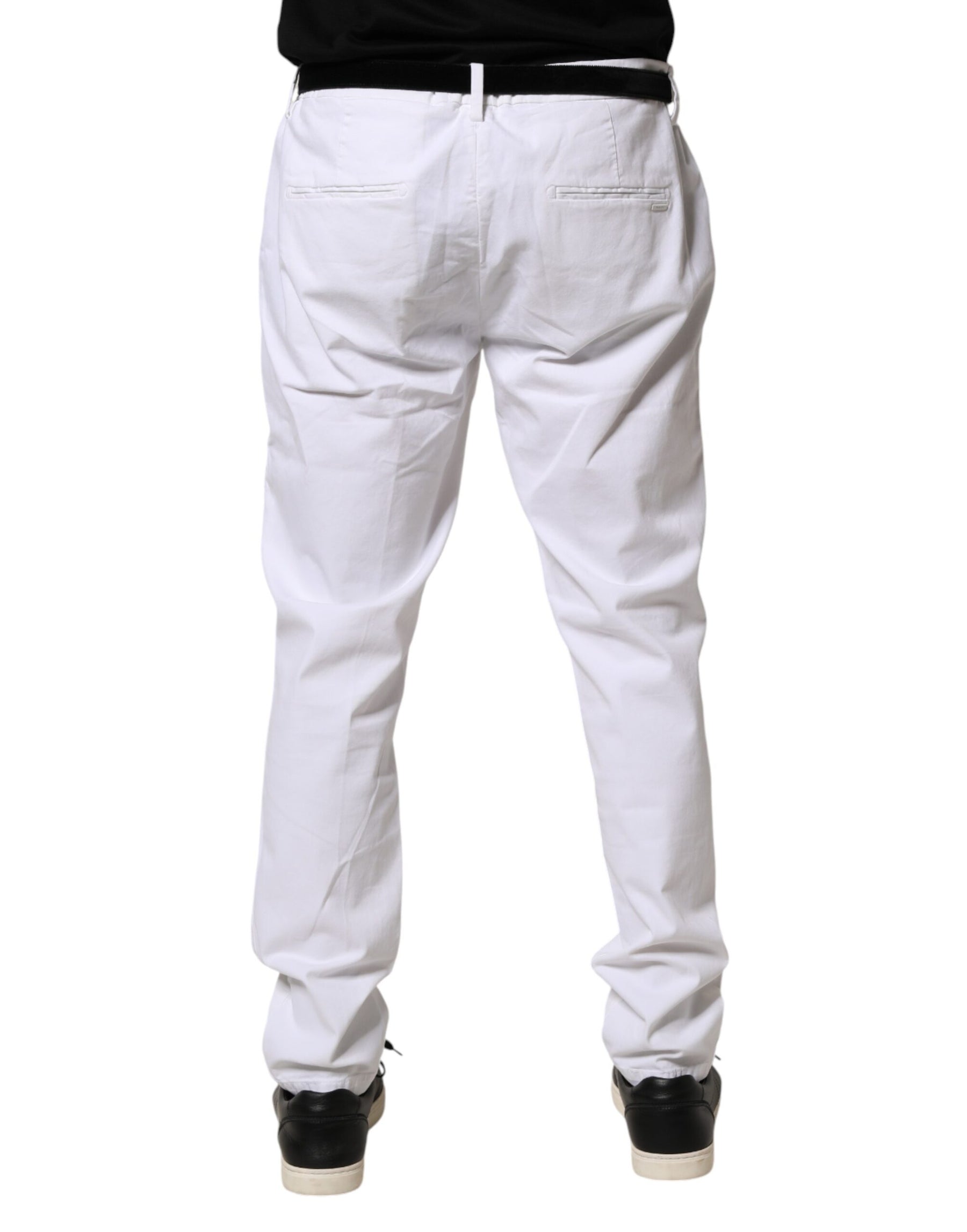 AGLINI White Skinny Fit Mid Waist Men Denim Trouser Jeans | Regal Royce