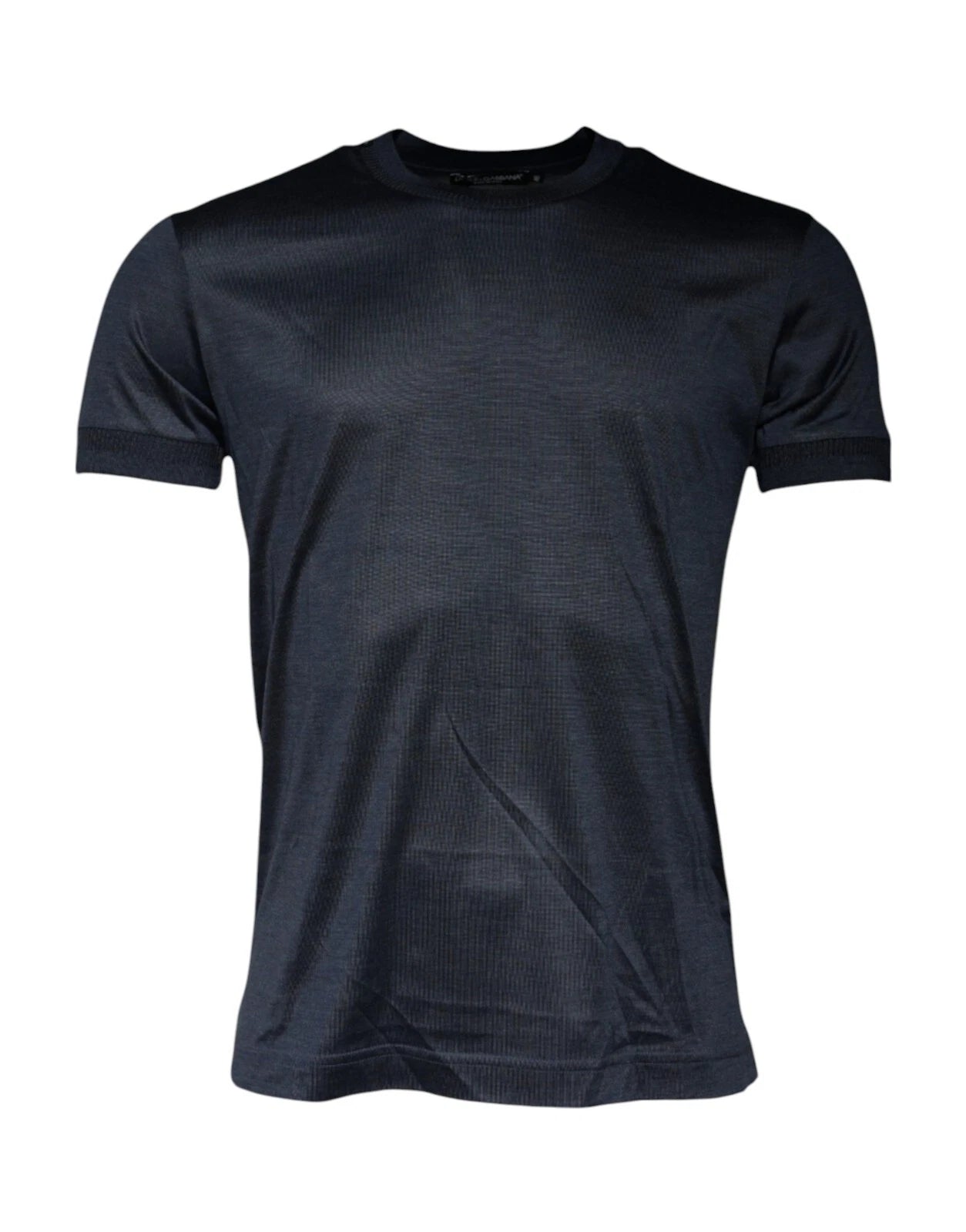 Dolce & Gabbana Blue Silk Crew Neck Short Sleeves Men T-shirt | Regal Royce