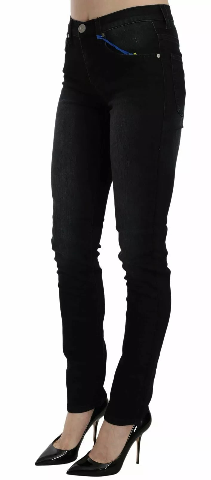 Versace Jeans Couture Dark Black Dora Slim Fit Denim Pants | Regal Royce