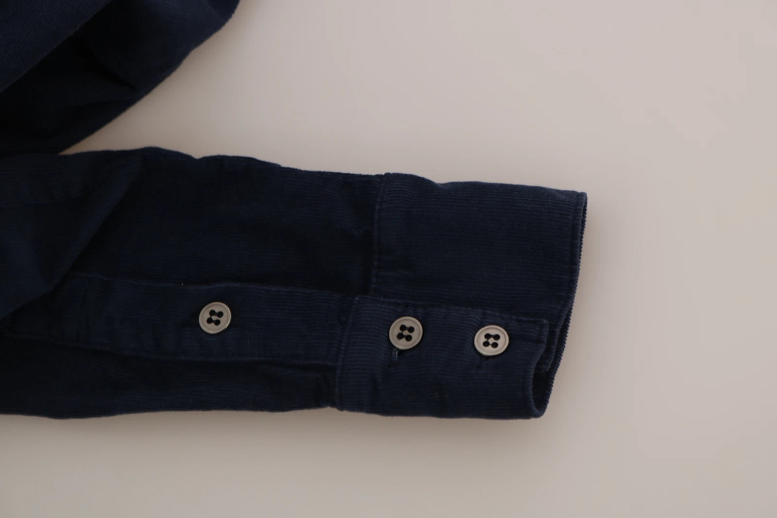 Acht Cotton Blue Corduroy Long Sleeves Shirt Top Blouse | Regal Royce