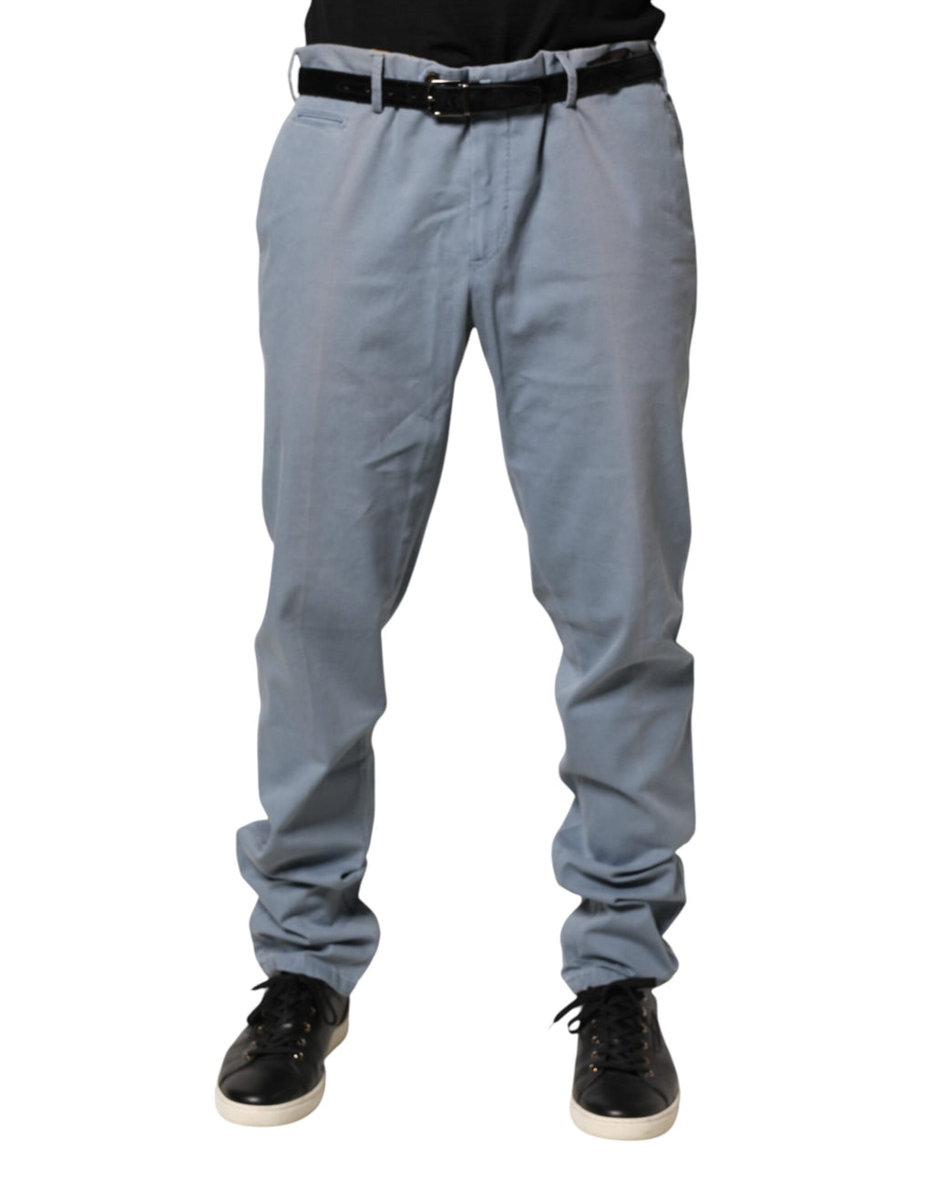 PT01 Blue Men Chino Mid Waist Tapered Fit Trouser Pants