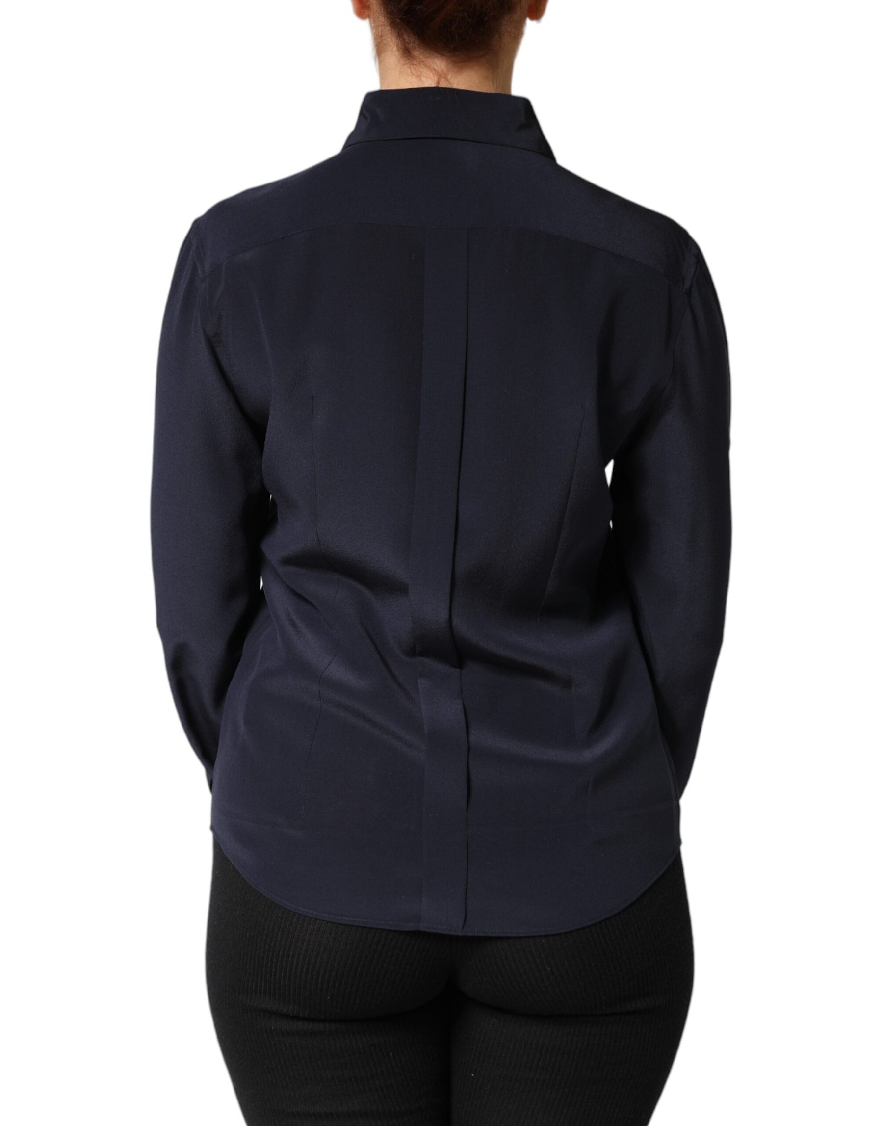 Dolce & Gabbana Blue Collared Long Sleeves Dress Shirt Top | Regal Royce