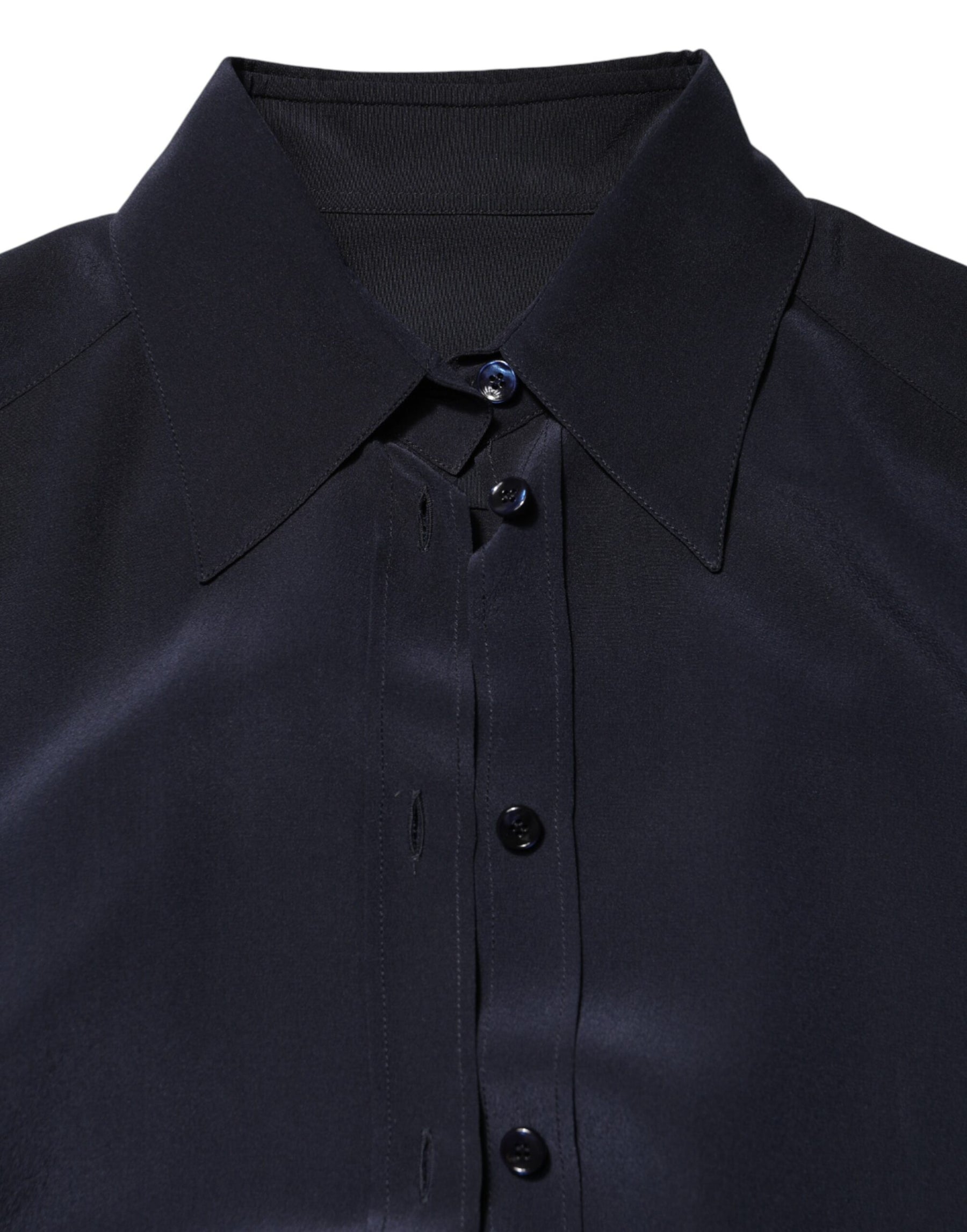 Dolce & Gabbana Blue Collared Long Sleeves Dress Shirt Top | Regal Royce