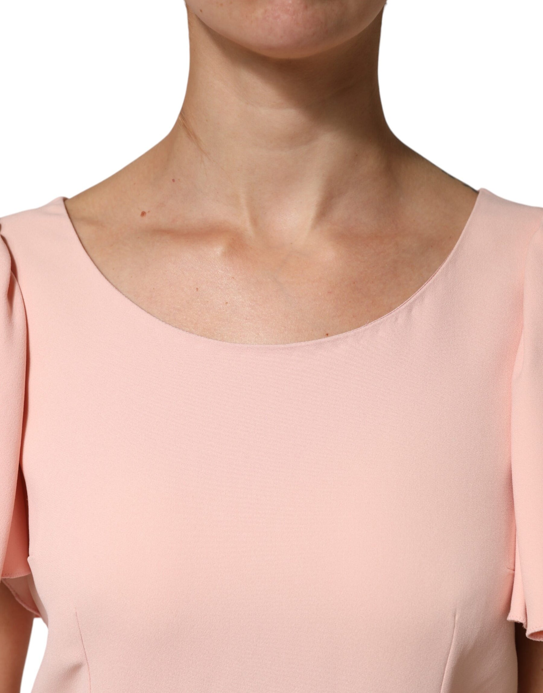 Dolce & Gabbana Pink Short Sleeves Round Neck Blouse Top | Regal Royce
