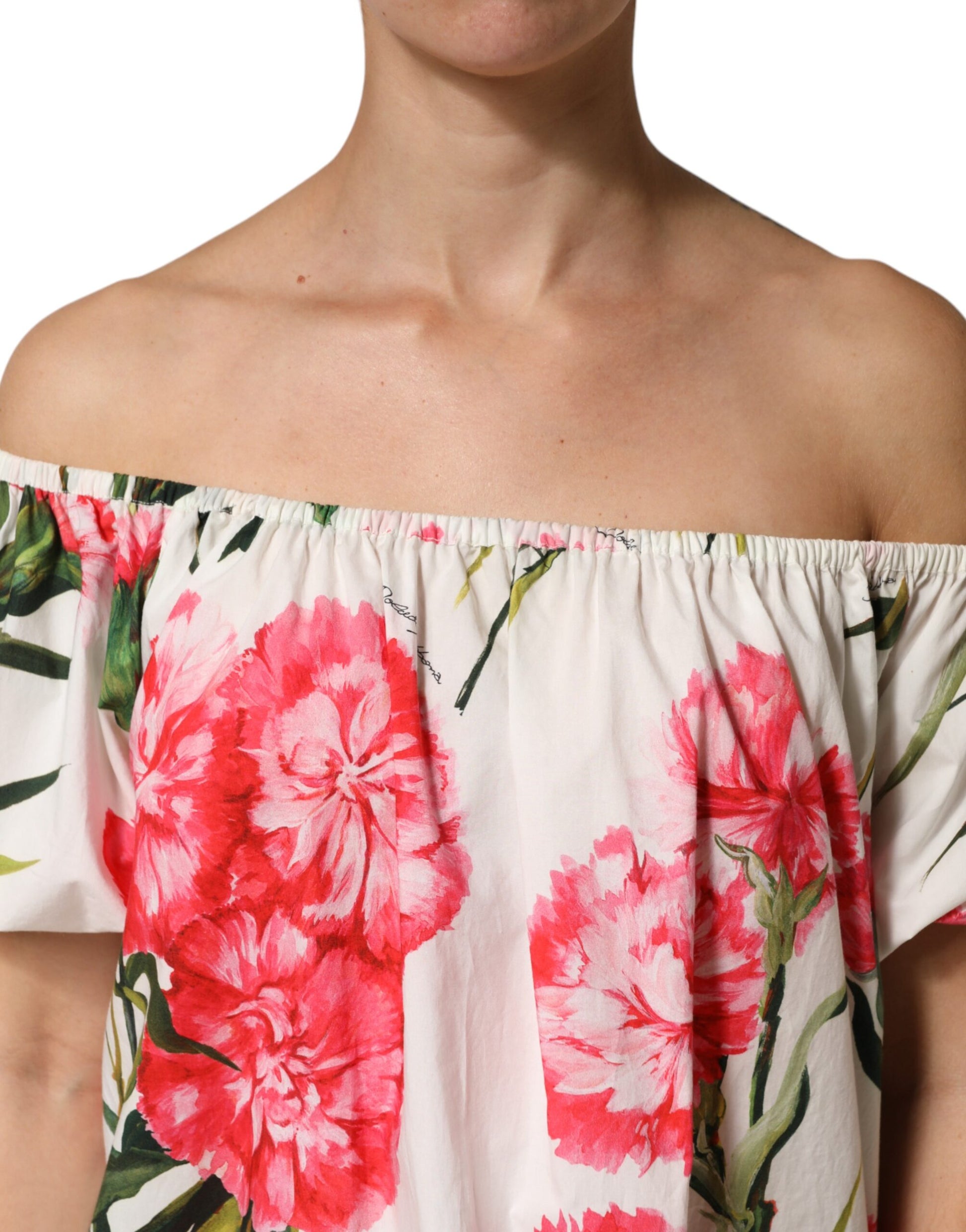 Dolce & Gabbana Multicolor Floral Off Shoulder Blouse Top