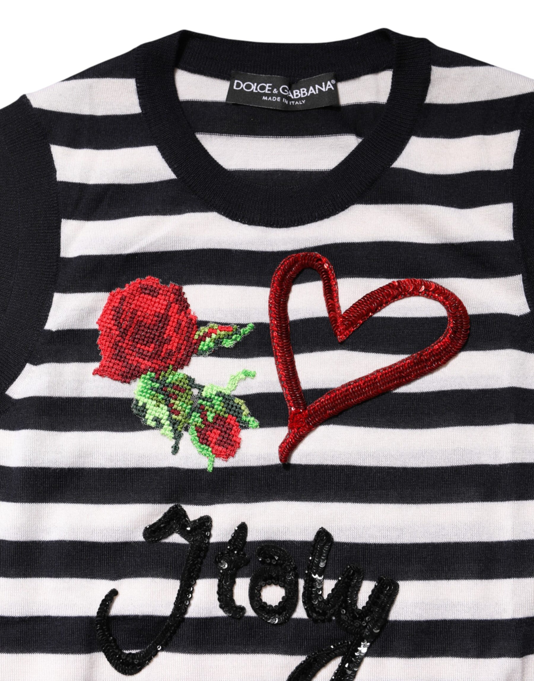 Dolce & Gabbana Black White Cashmere Silk Sleeveless Top | Regal Royce