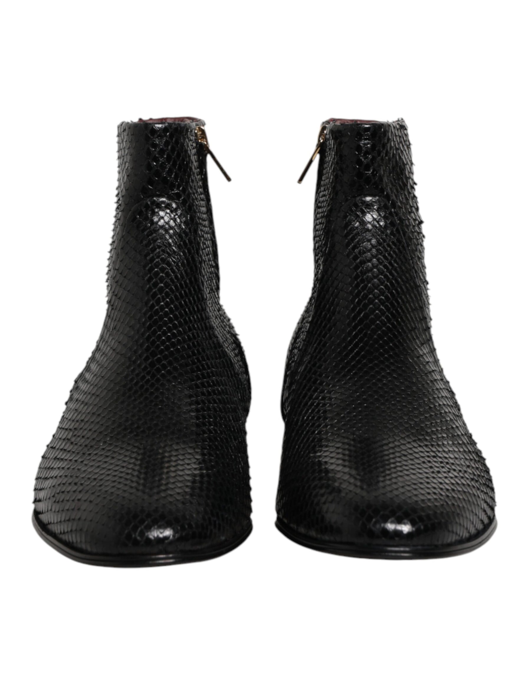 Dolce & Gabbana Black Leather Chelsea Short Ankle Boots  Shoes | Regal Royce