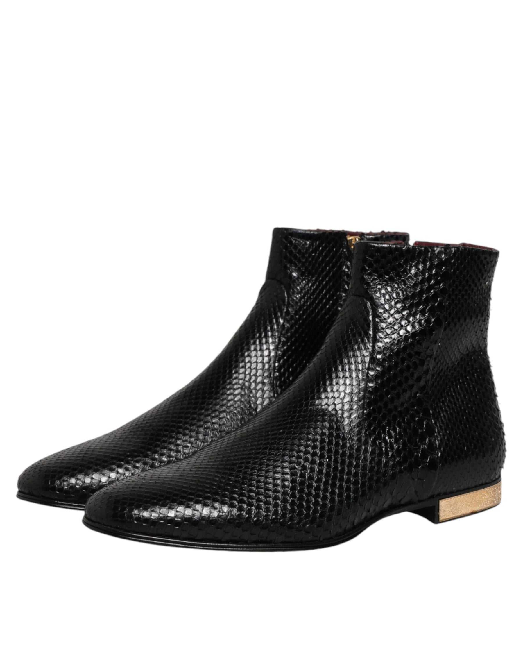 Dolce & Gabbana Black Leather Chelsea Short Ankle Boots  Shoes | Regal Royce