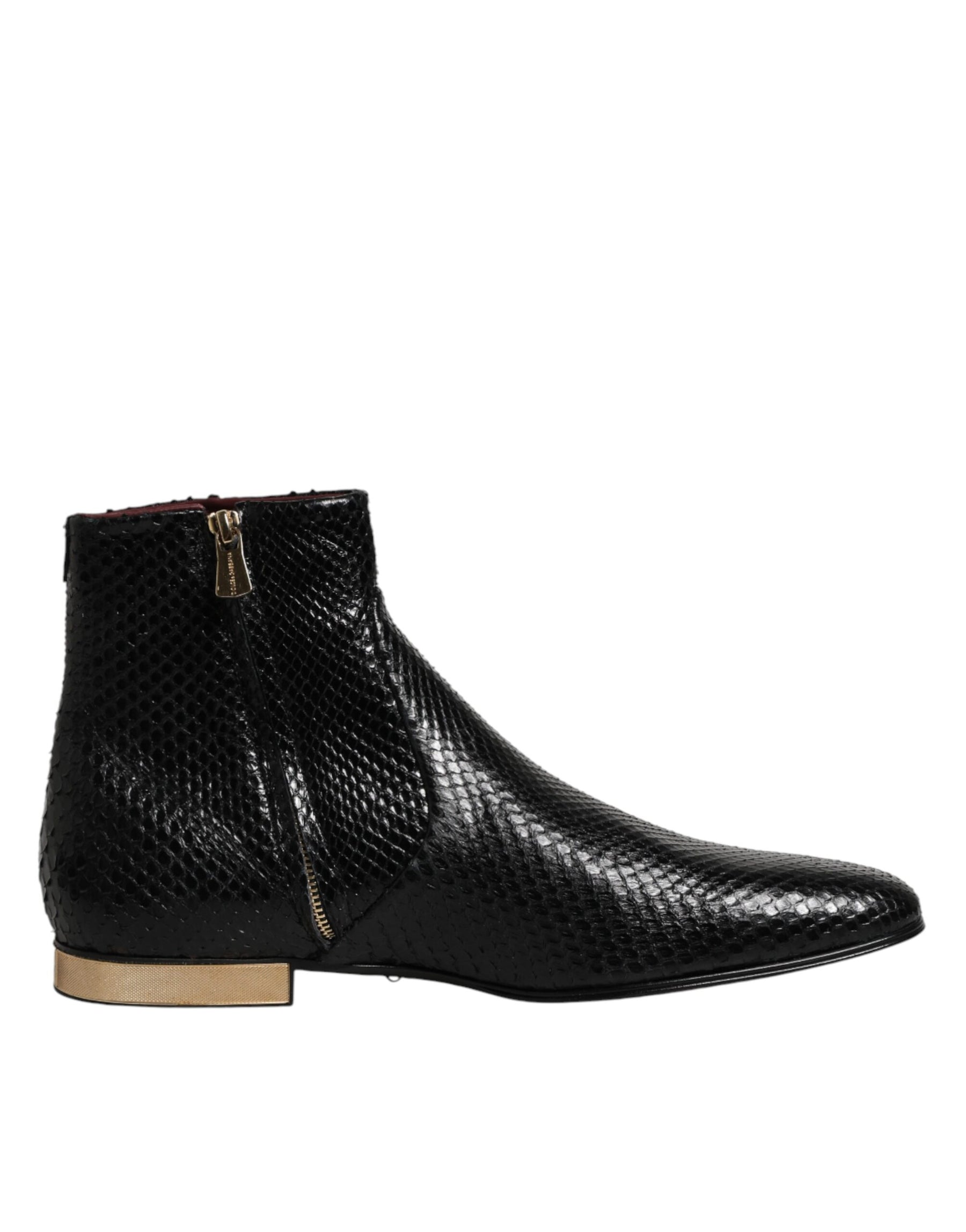 Dolce & Gabbana Black Leather Chelsea Short Ankle Boots  Shoes | Regal Royce