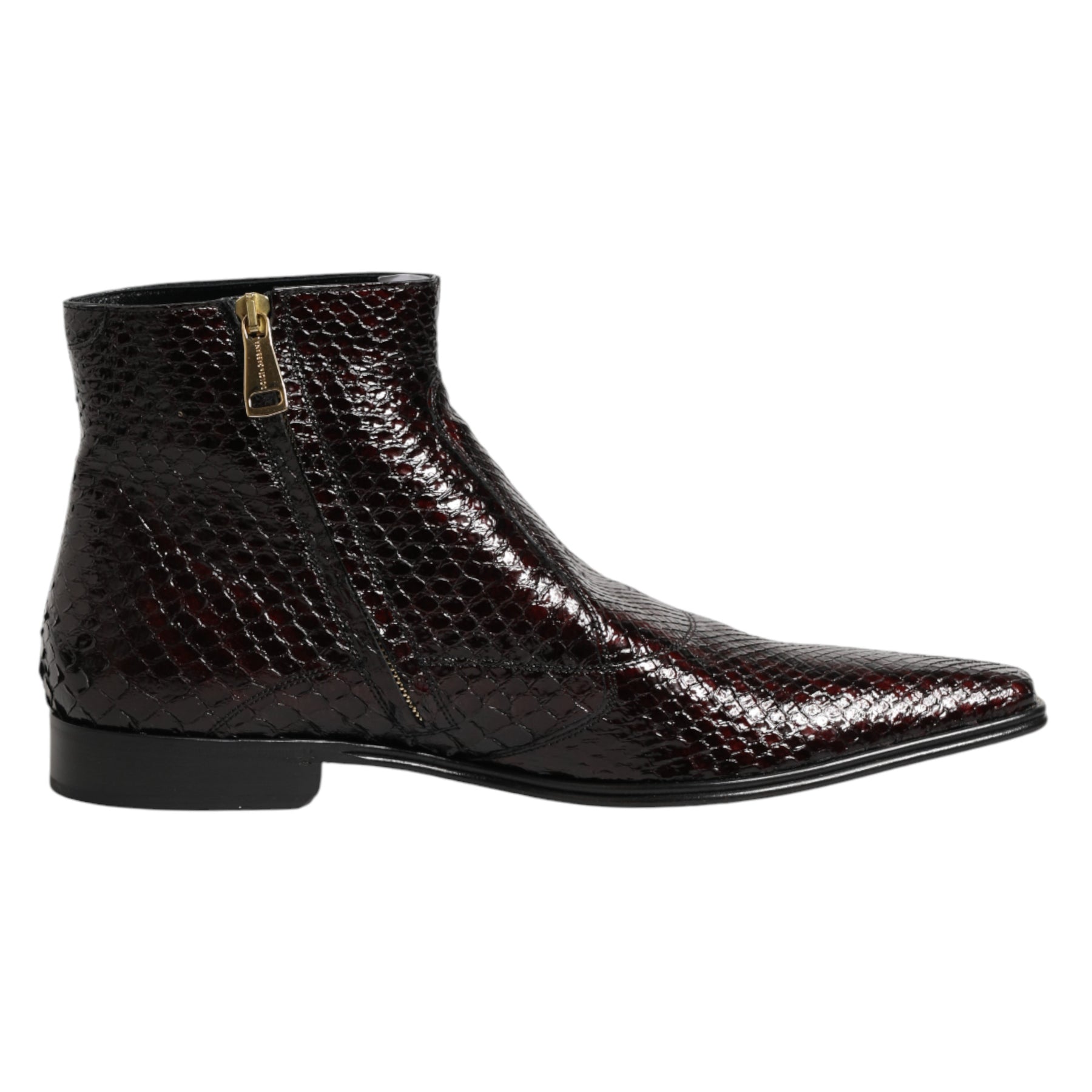 Dolce & Gabbana Bordeaux Chelsea Men Short Ankle Boots Shoes | Regal Royce