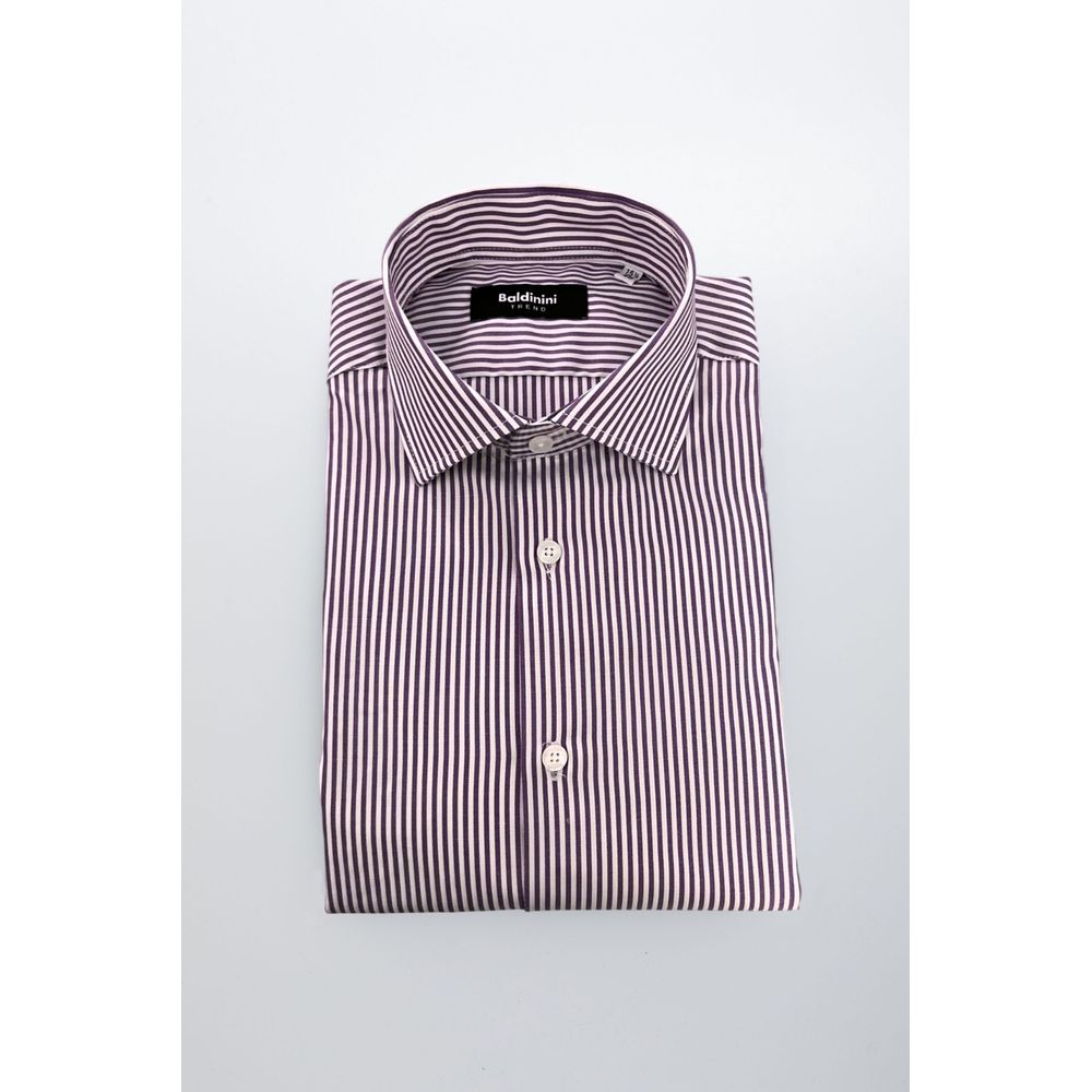 Baldinini Trend Purple Cotton Men Shirt | Regal Royce