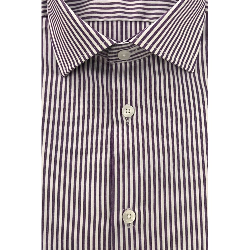 Baldinini Trend Purple Cotton Men Shirt | Regal Royce