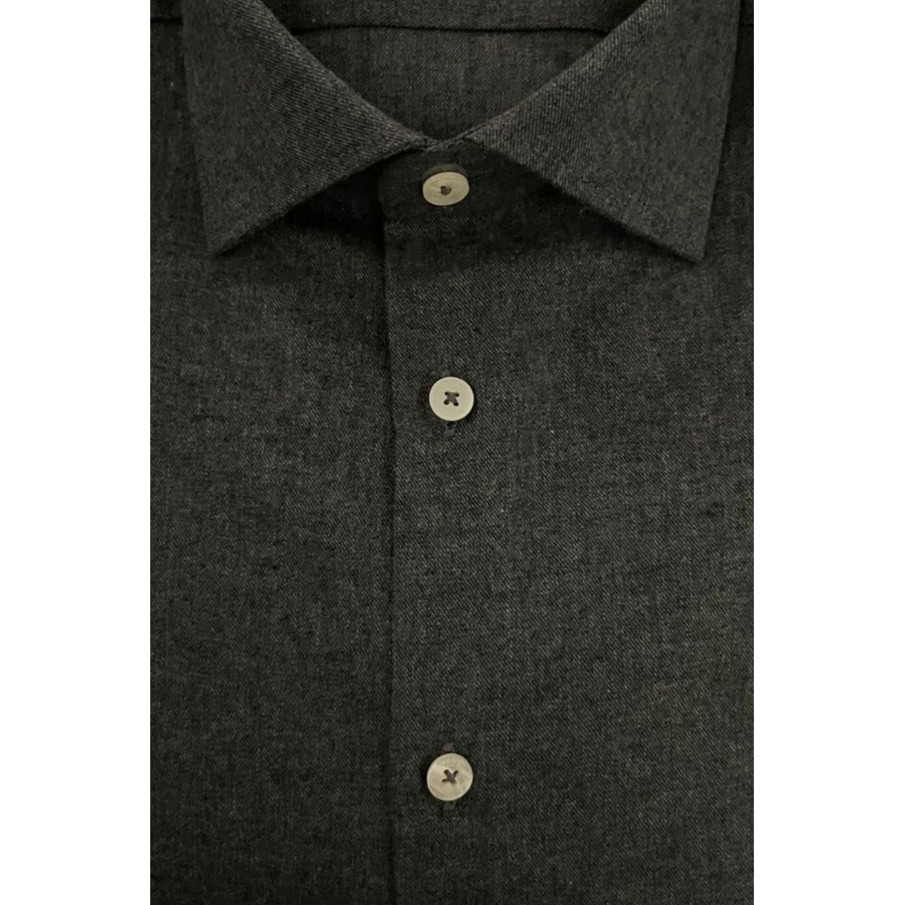 Baldinini Trend Gray Cotton Men Shirt | Regal Royce