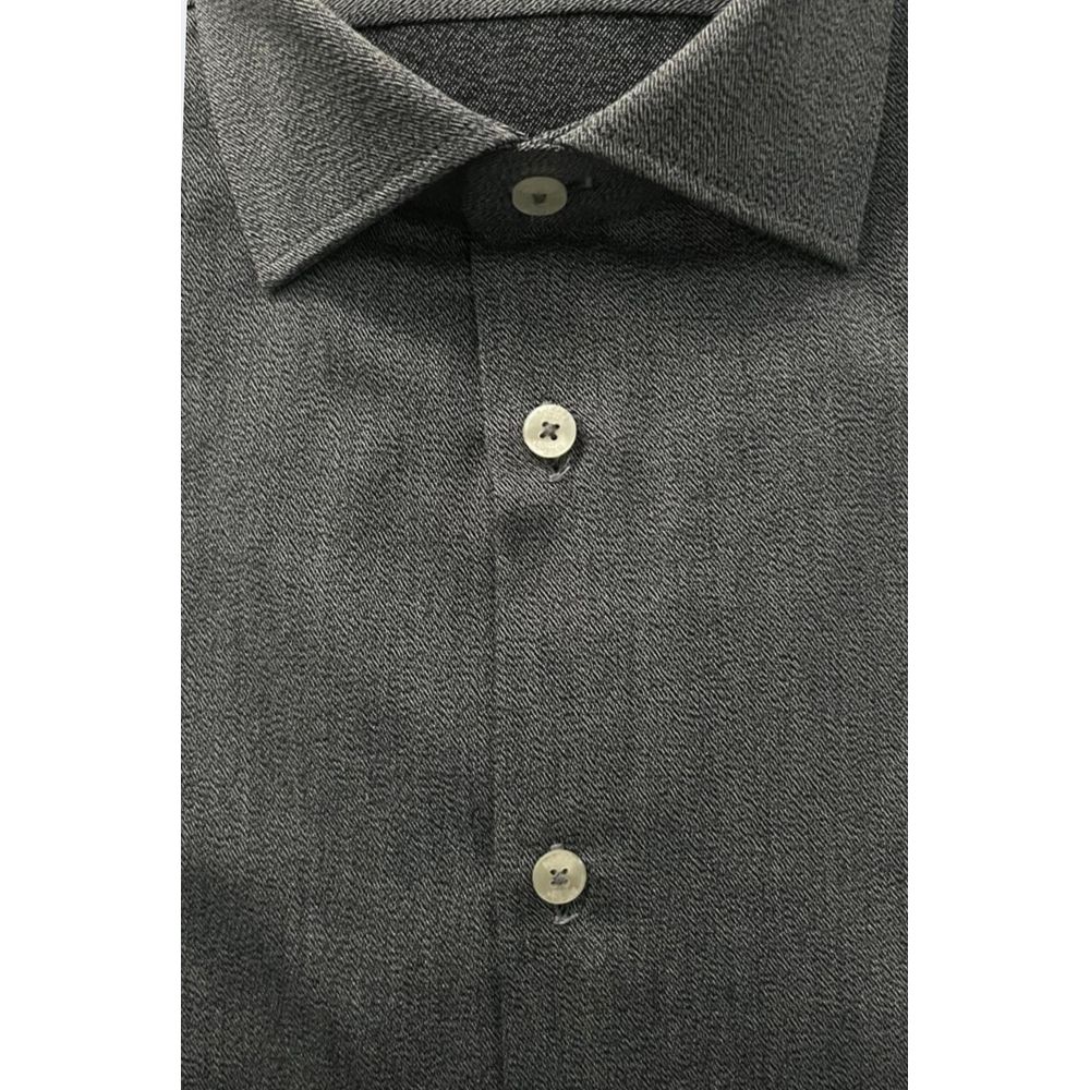 Baldinini Trend Gray Cotton Men Shirt | Regal Royce