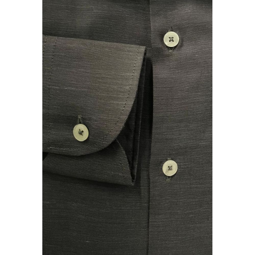 Baldinini Trend Gray Cotton Men Shirt | Regal Royce