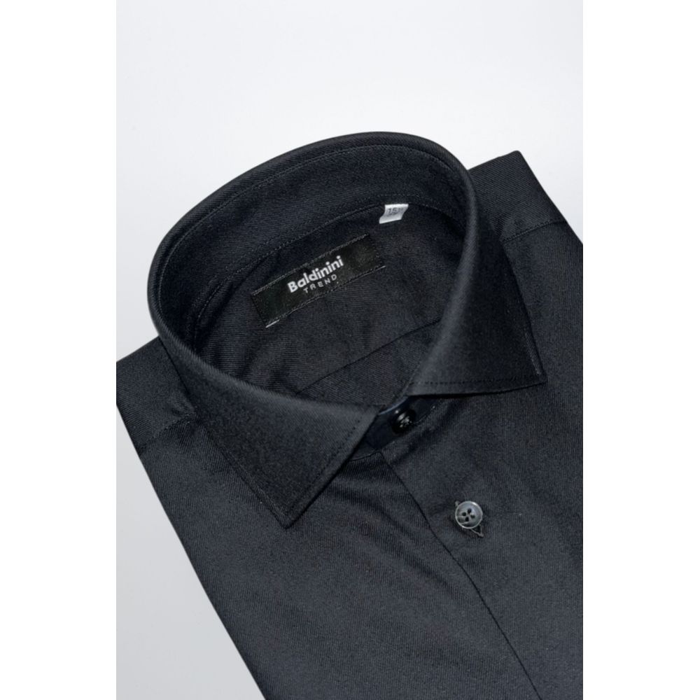 Baldinini Trend Black Cotton Men Shirt