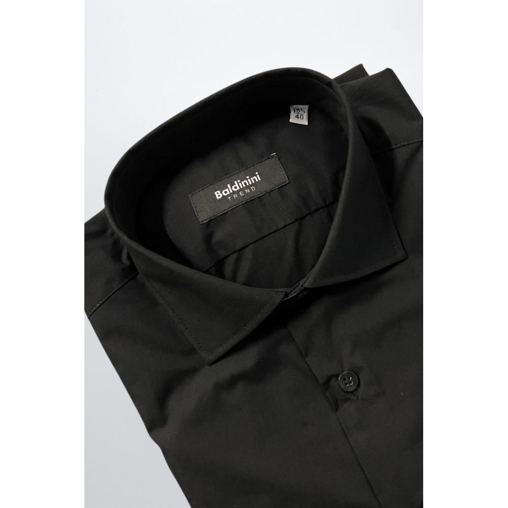 Baldinini Trend Black Cotton Men's Shirt | Regal Royce