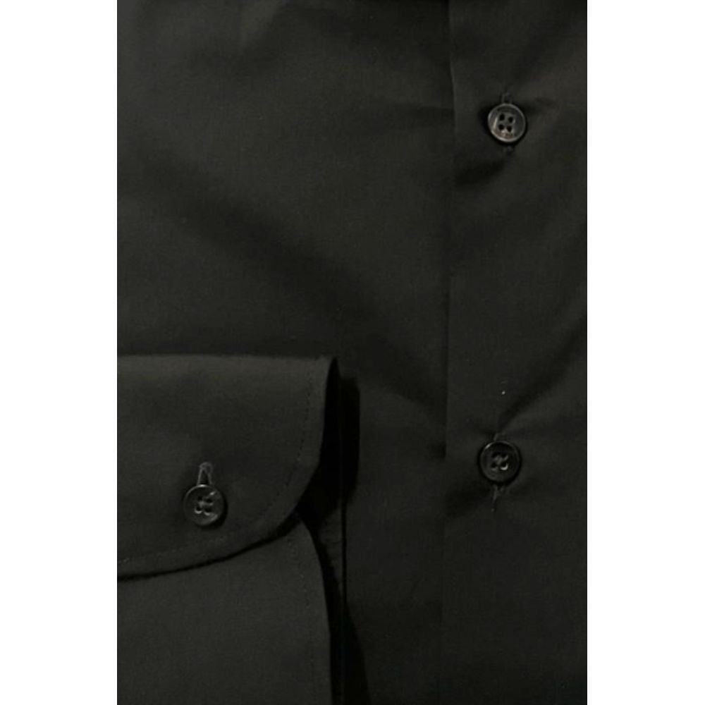 Baldinini Trend Black Cotton Men's Shirt | Regal Royce
