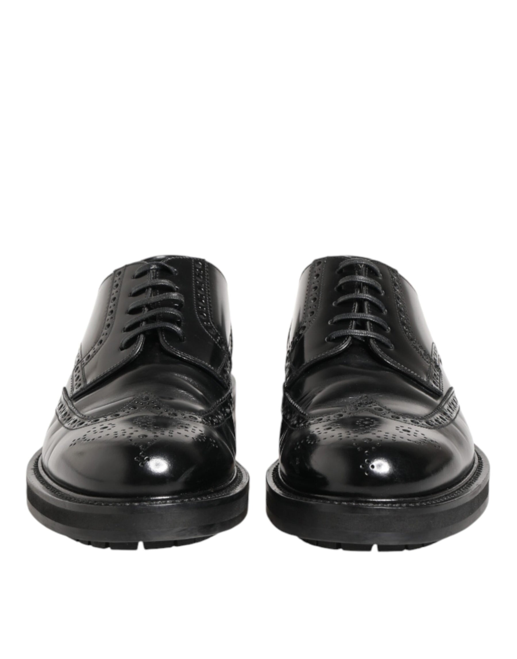 Dolce & Gabbana Black Calfskin Leather Derby Men Dress Shoes | Regal Royce