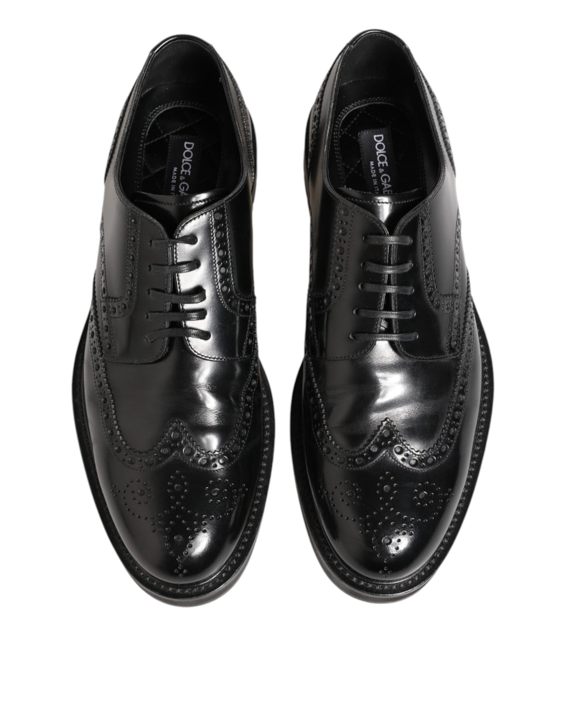 Dolce & Gabbana Black Calfskin Leather Derby Men Dress Shoes | Regal Royce