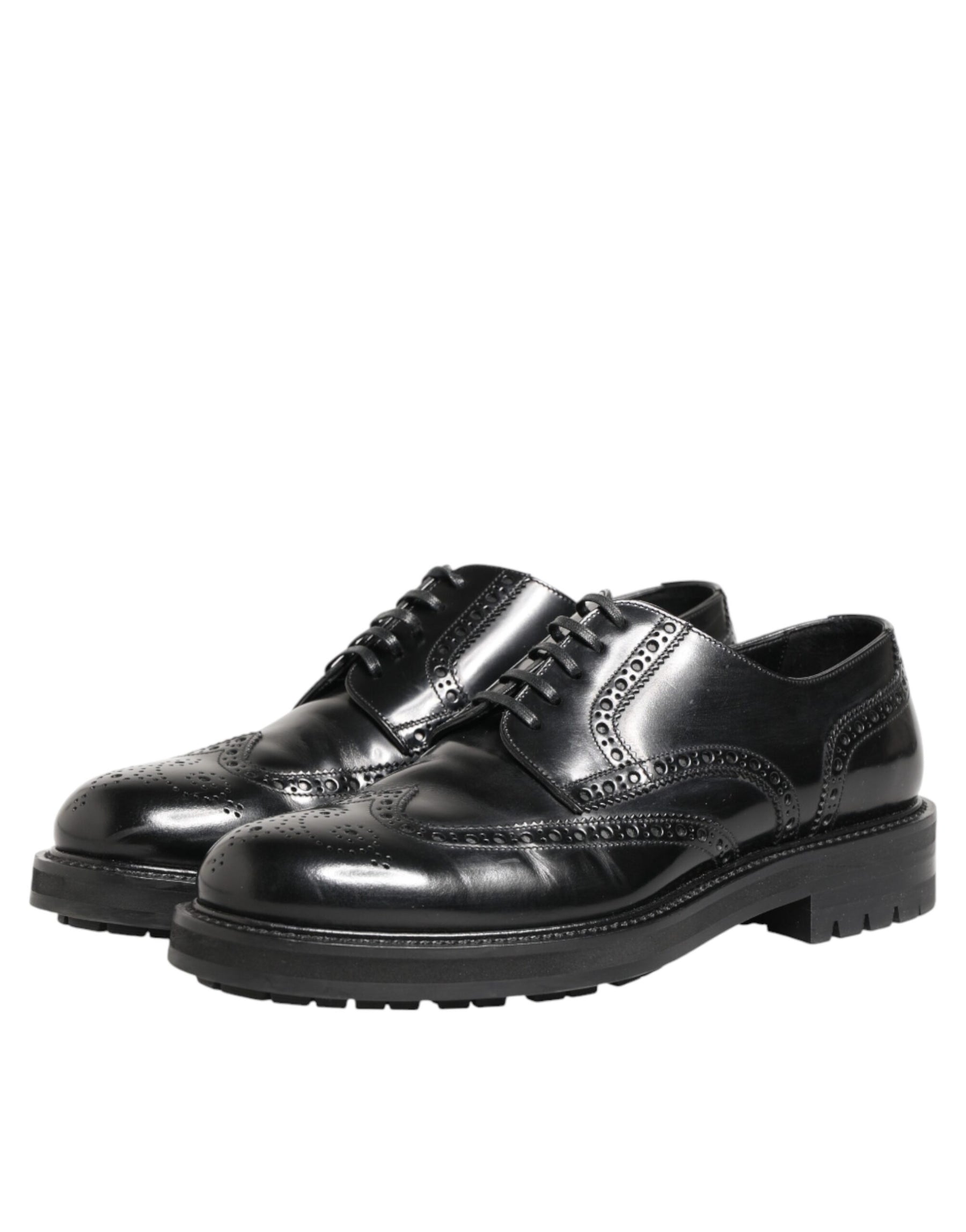Dolce & Gabbana Black Calfskin Leather Derby Men Dress Shoes | Regal Royce