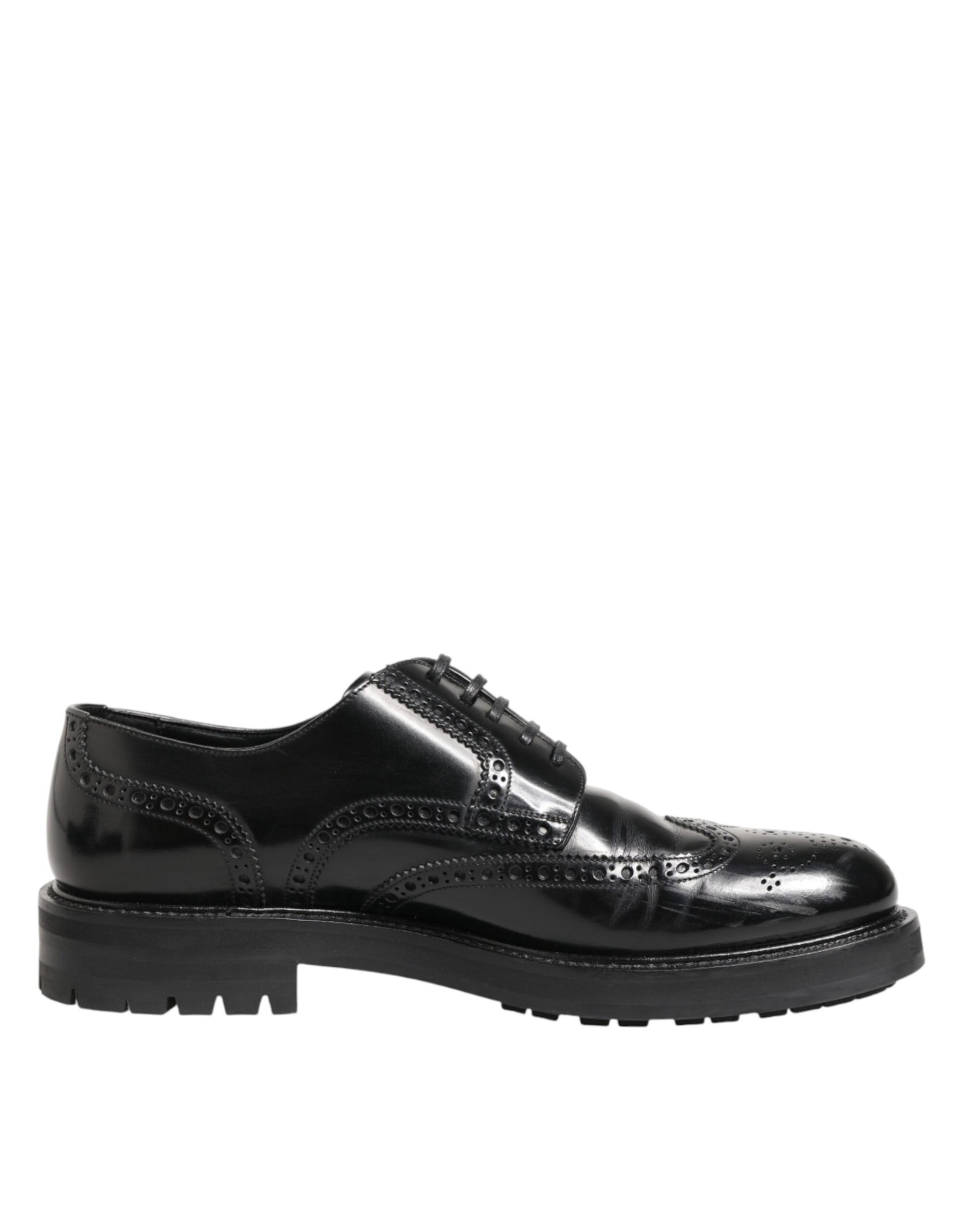 Dolce & Gabbana Black Calfskin Leather Derby Men Dress Shoes | Regal Royce