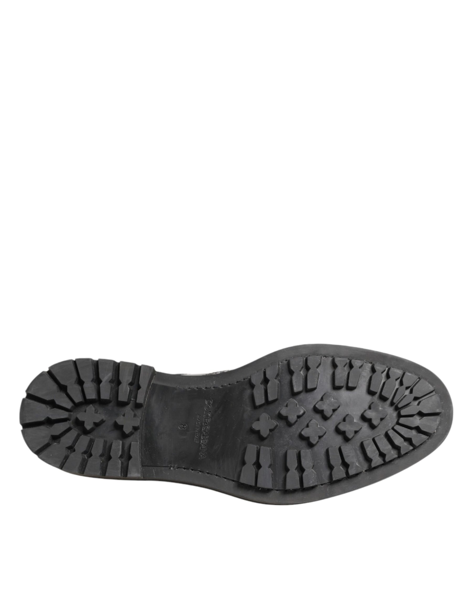 Dolce & Gabbana Black Calfskin Leather Derby Men Dress Shoes | Regal Royce