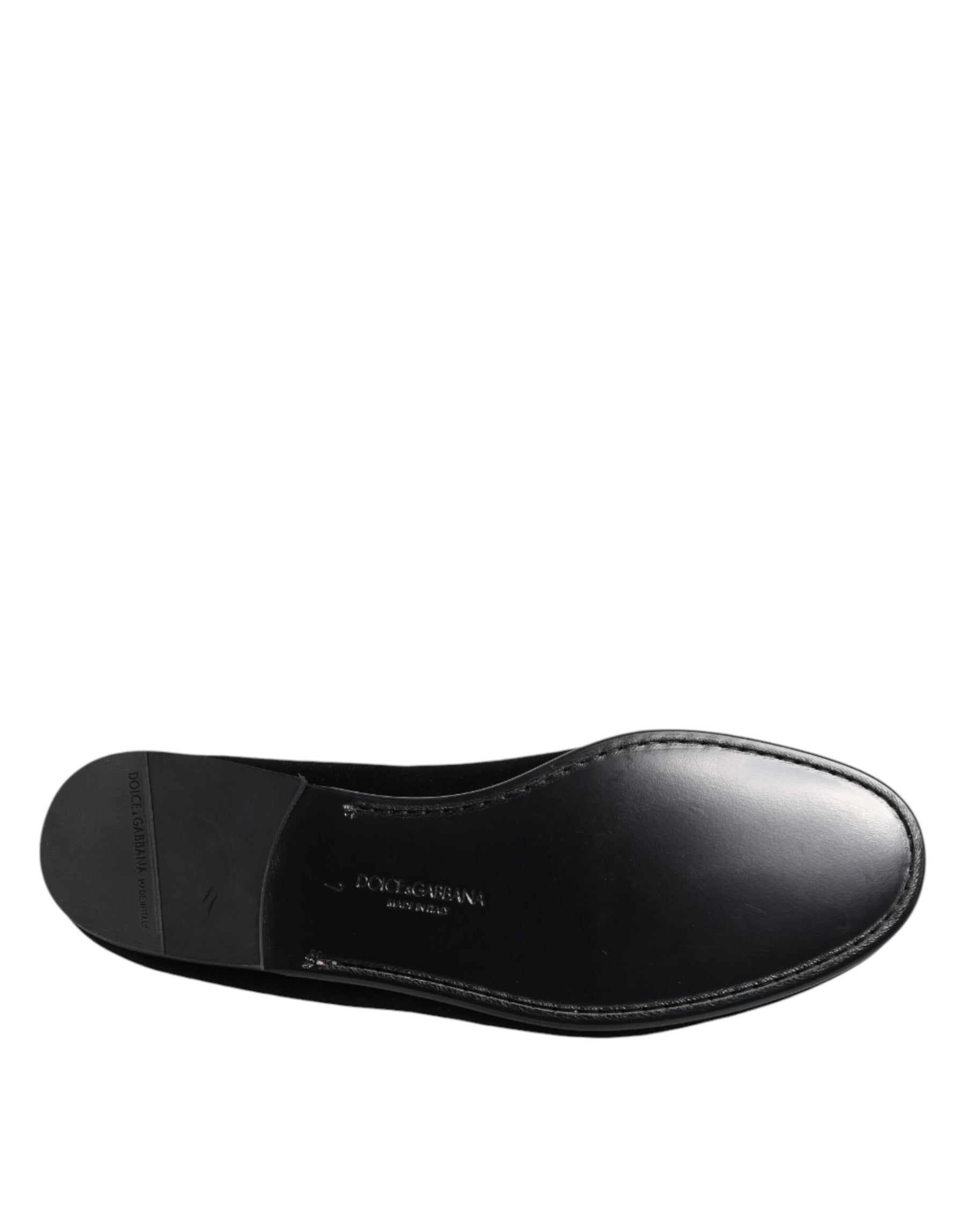 Dolce & Gabbana Black Leather Suede Slip On Loafers Dress Shoes | Regal Royce