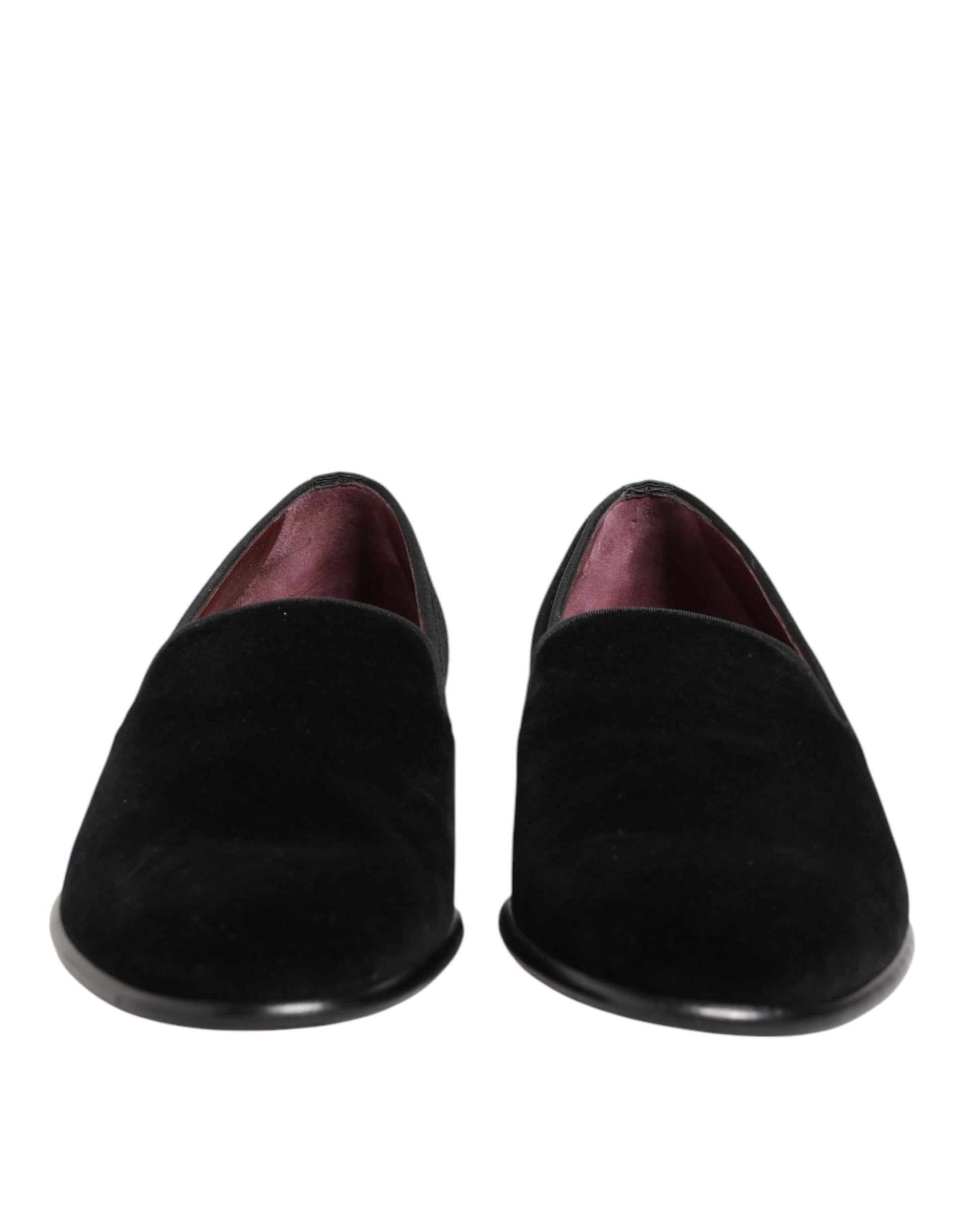 Dolce & Gabbana Black Leather Suede Slip On Loafer Dress Shoes
