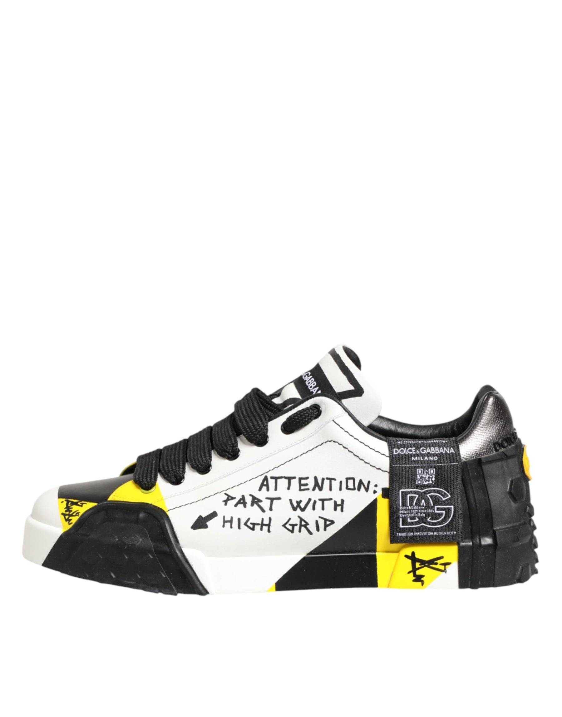 Dolce & Gabbana Multicolor Leather Graffiti Low Top Sneakers Shoes | Regal Royce