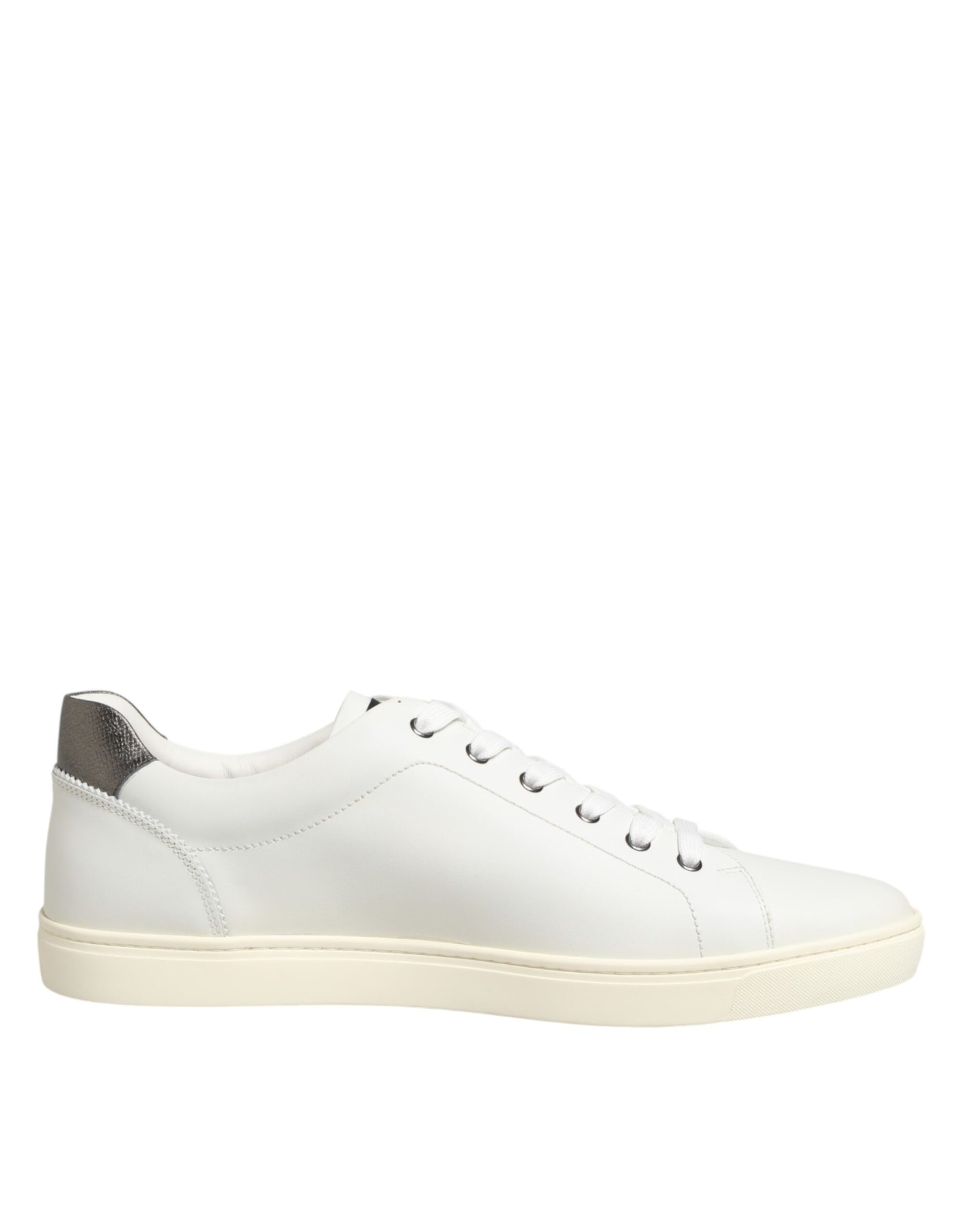 Dolce & Gabbana White Leather Heart Embellished Sneakers Shoes | Regal Royce