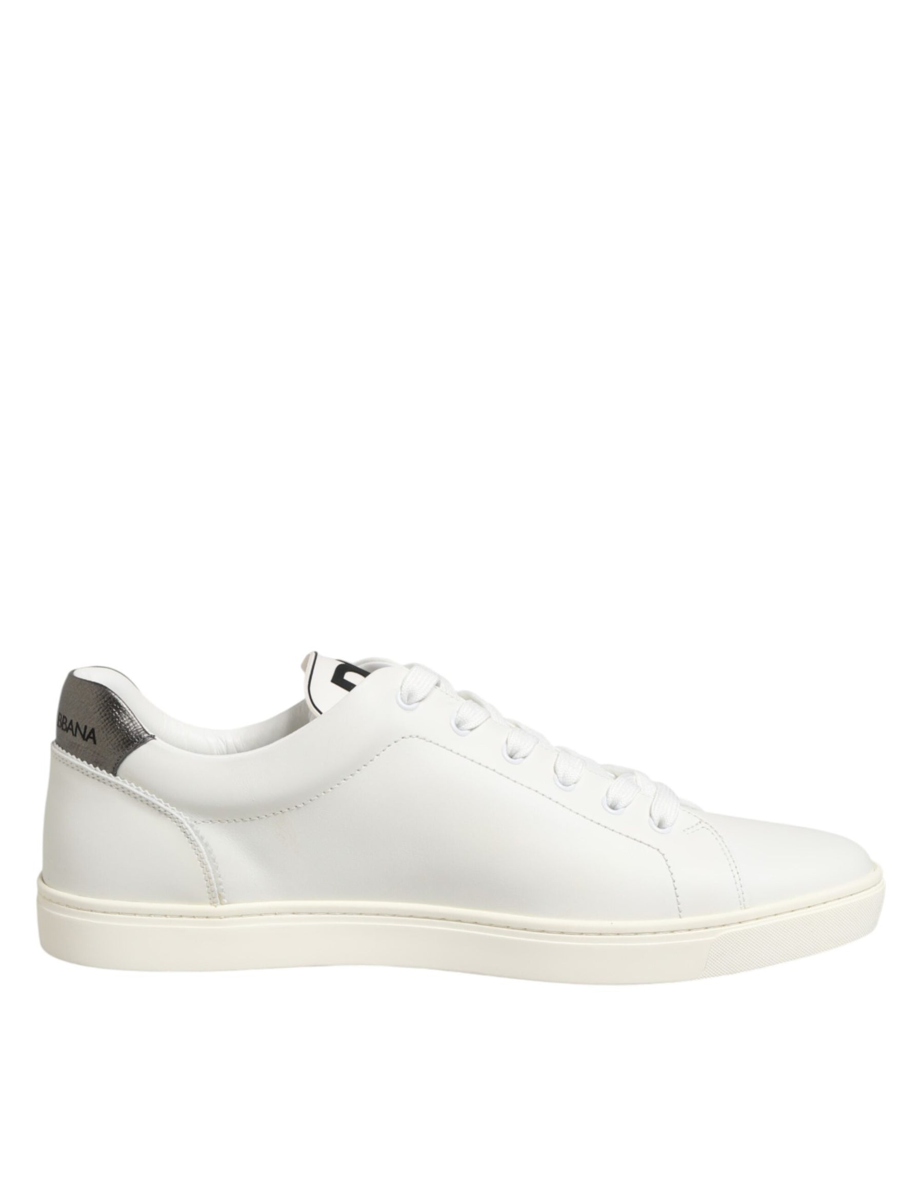 Dolce & Gabbana White Leather Heart Embellished Sneakers Shoes | Regal Royce