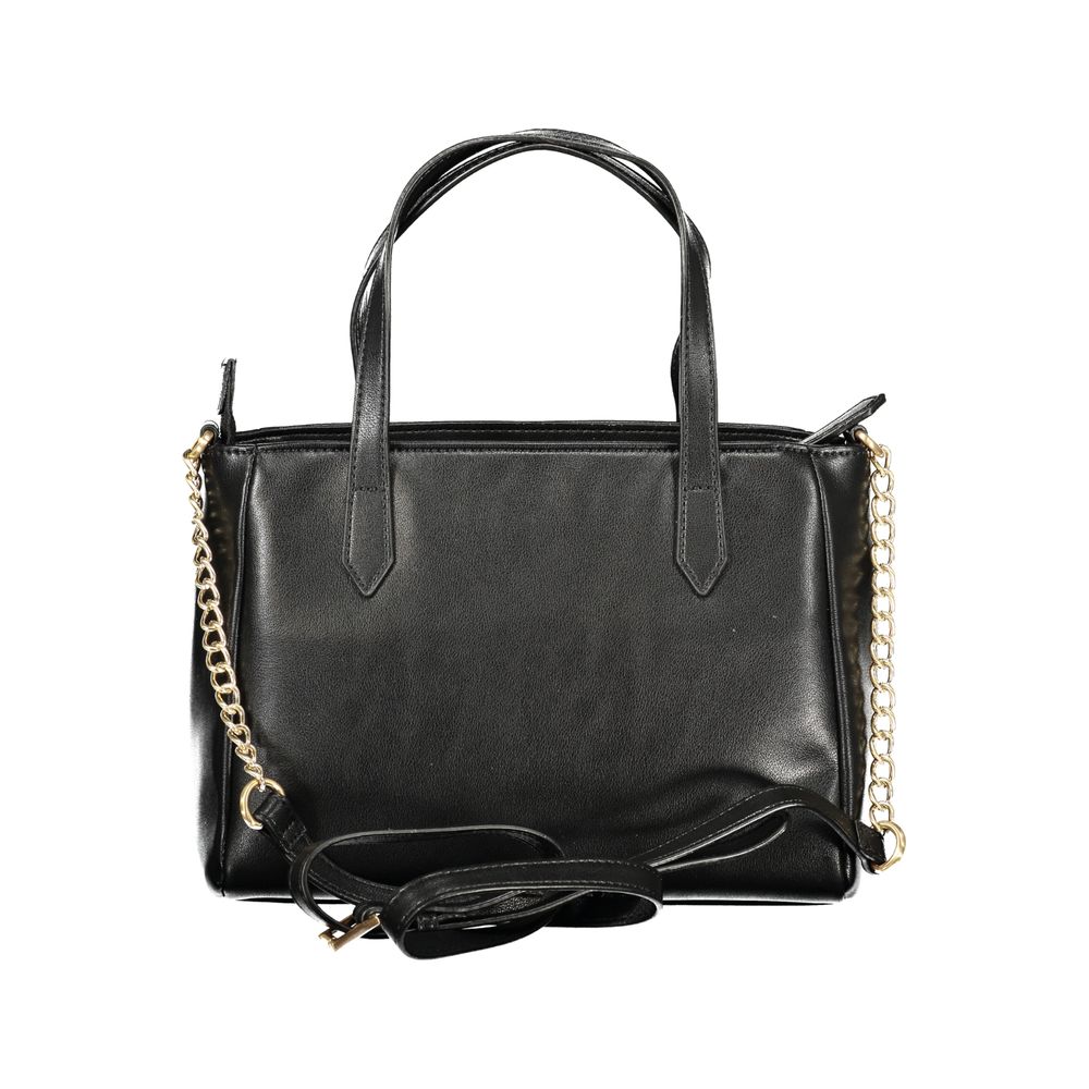 Mario Valentino Black Polyurethane Women Handbag | Regal Royce