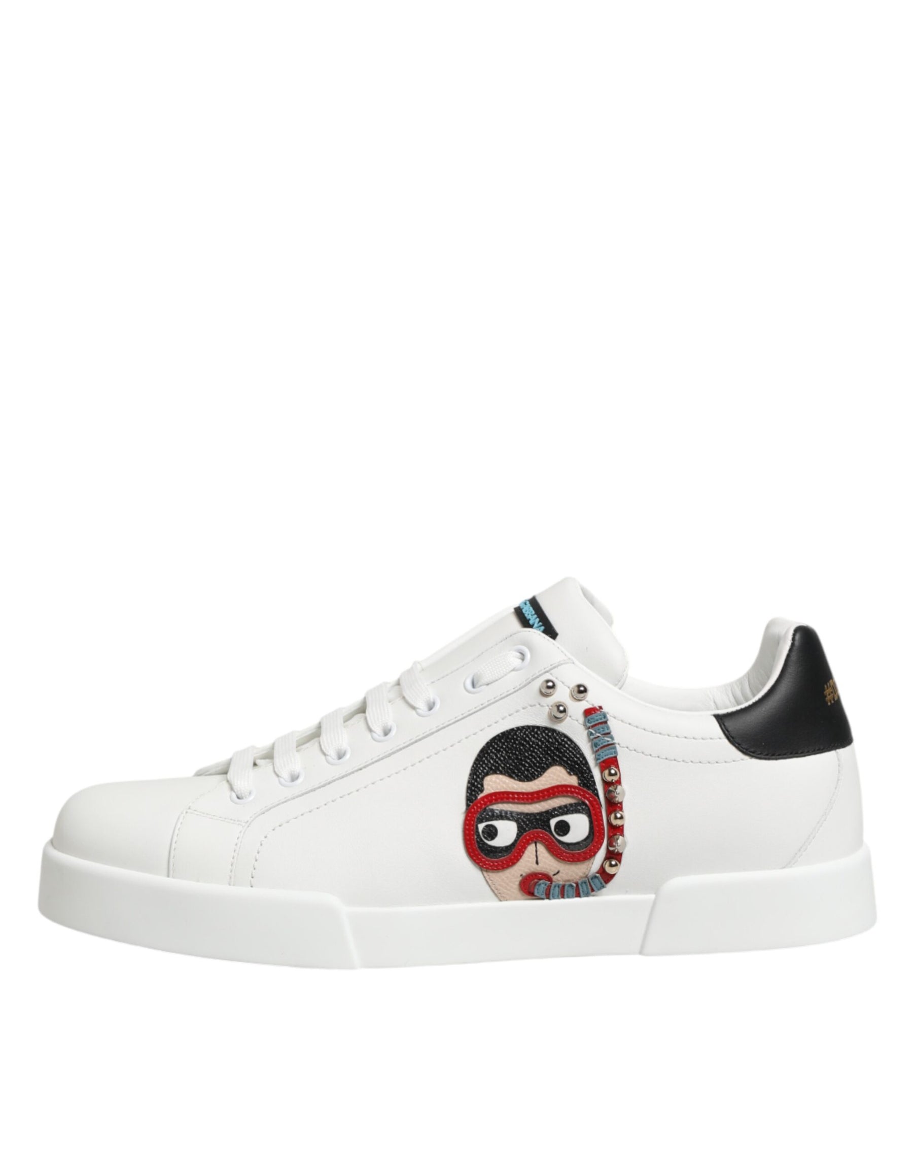Dolce & Gabbana White Leather #DGFAMILY Men Sneakers Shoes | Regal Royce