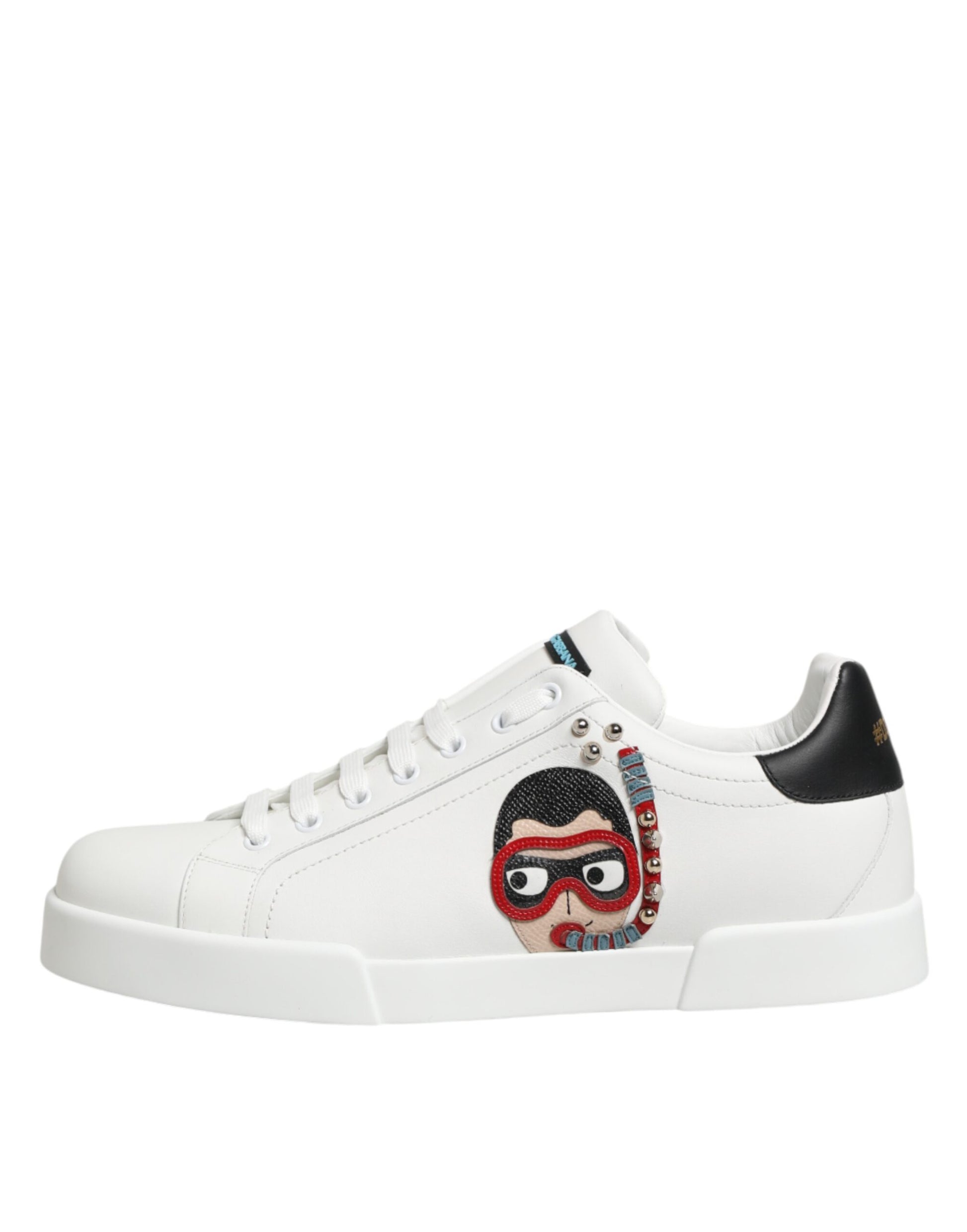 Dolce & Gabbana White Leather #DGFAMILY Men Sneakers Shoes | Regal Royce