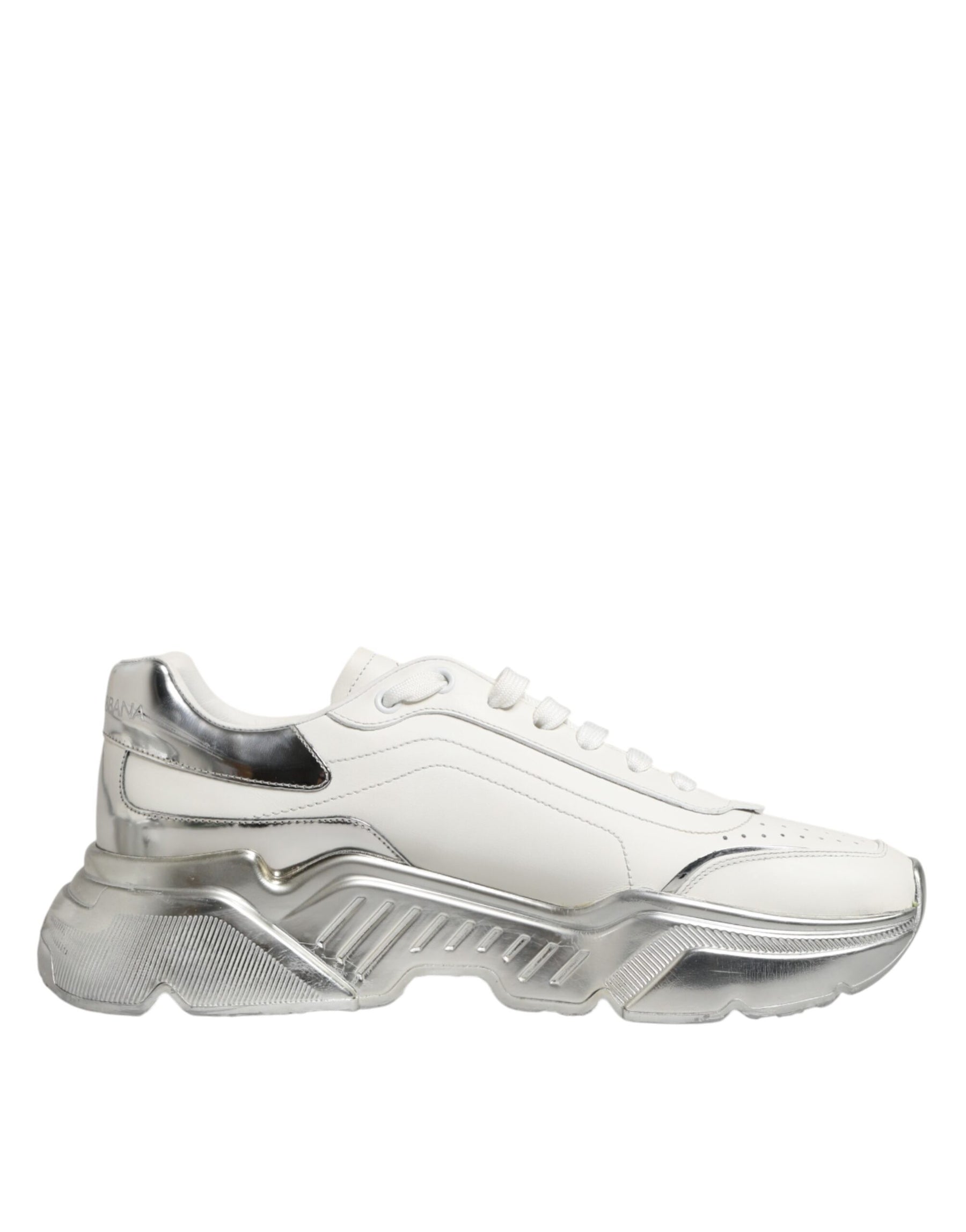 Dolce & Gabbana White Silver Daymaster Low Top Sneakers Shoes | Regal Royce