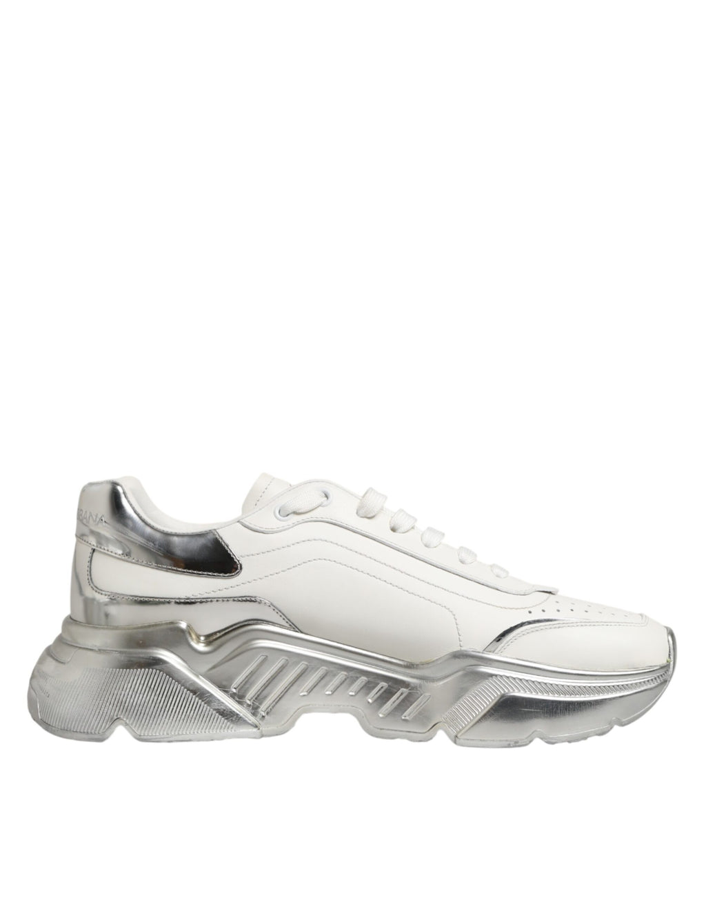 Dolce & Gabbana White Silver Daymaster Low Top Sneakers Shoes