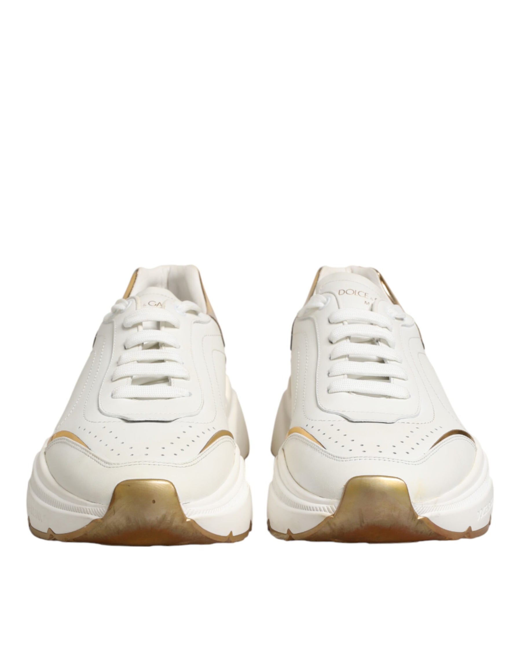 Dolce & Gabbana White Gold Daymaster Low Top Sneakers  Shoes | Regal Royce