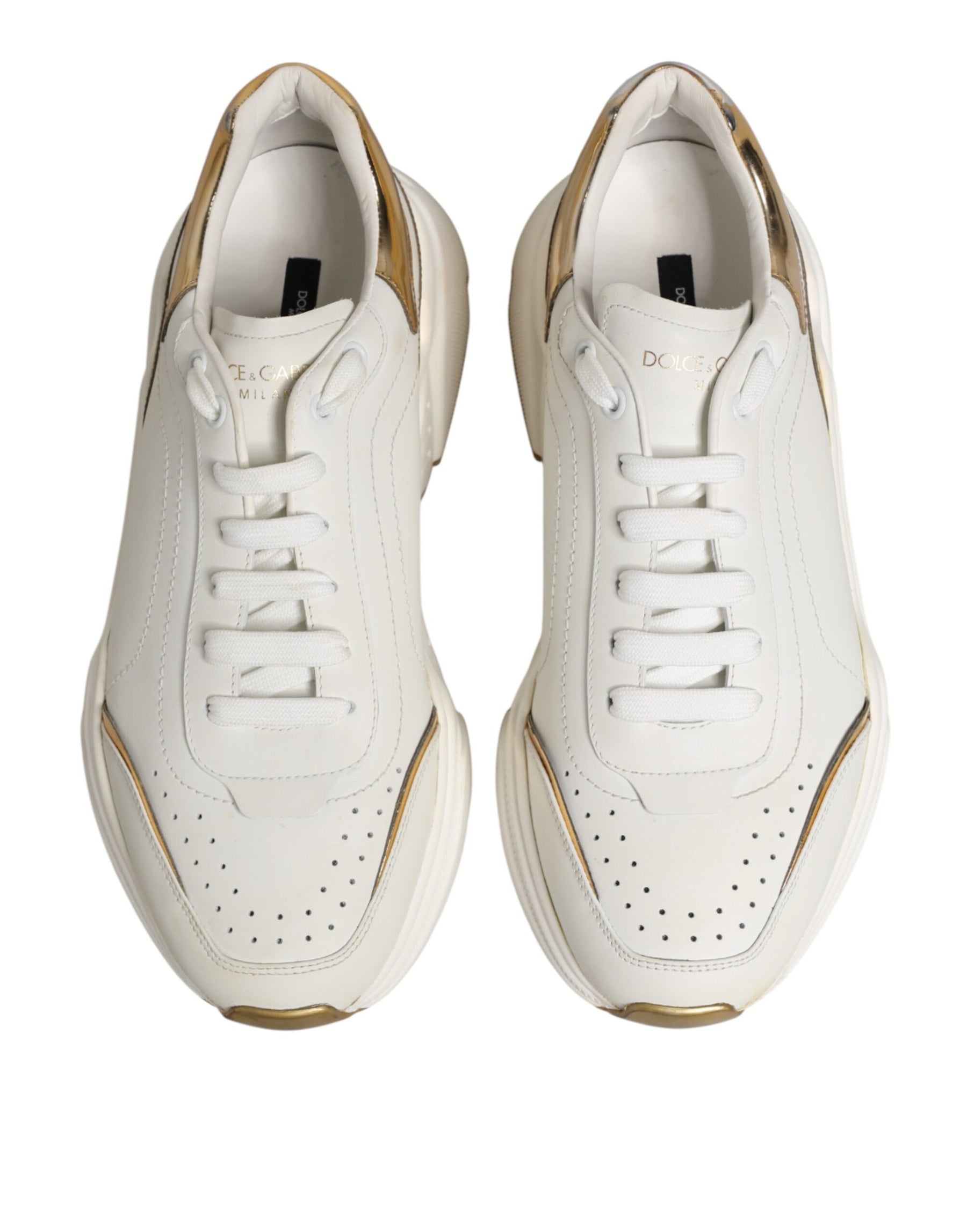 Dolce & Gabbana White Gold Daymaster Low Top Sneakers  Shoes | Regal Royce