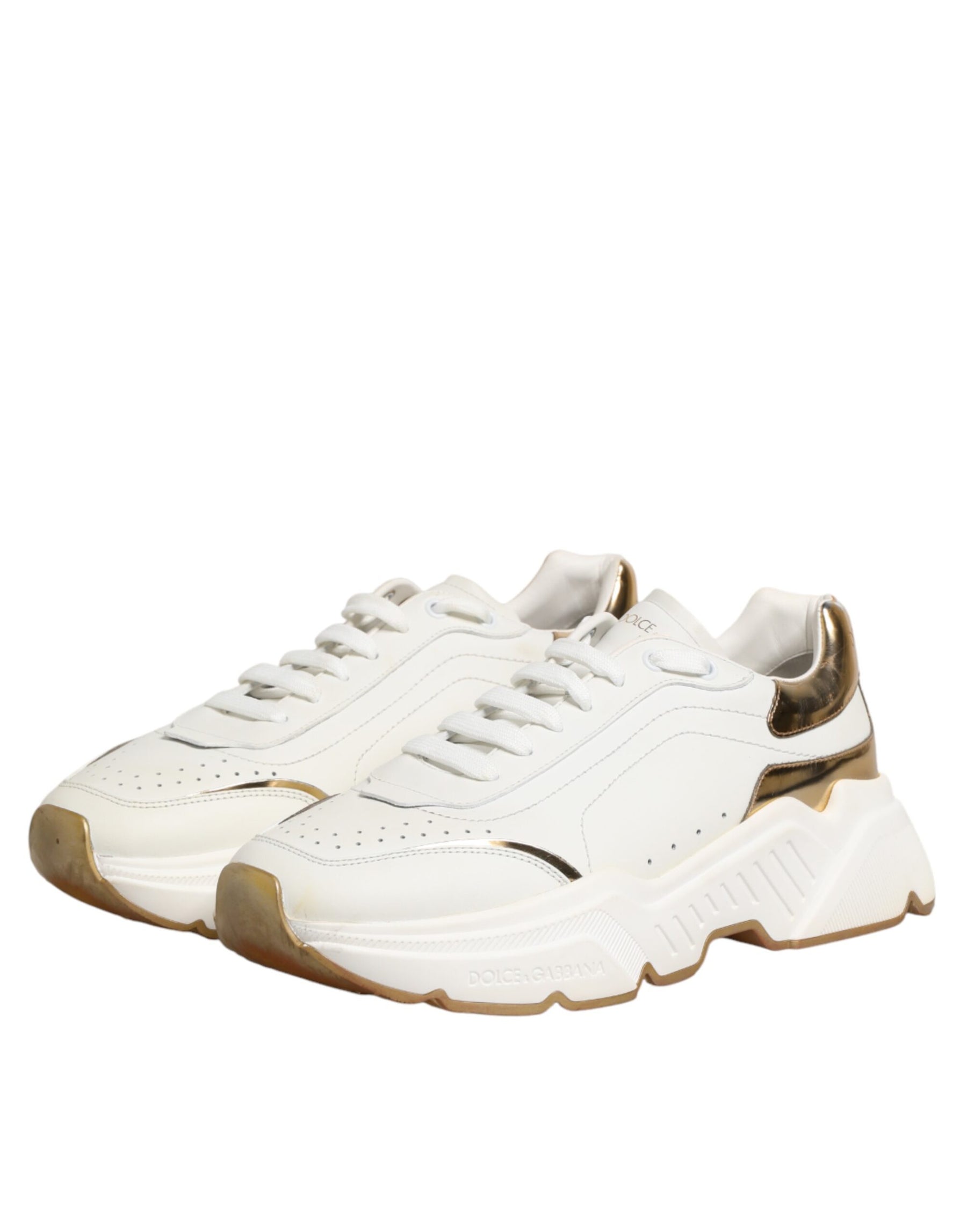 Dolce & Gabbana White Gold Daymaster Low Top Sneakers  Shoes | Regal Royce