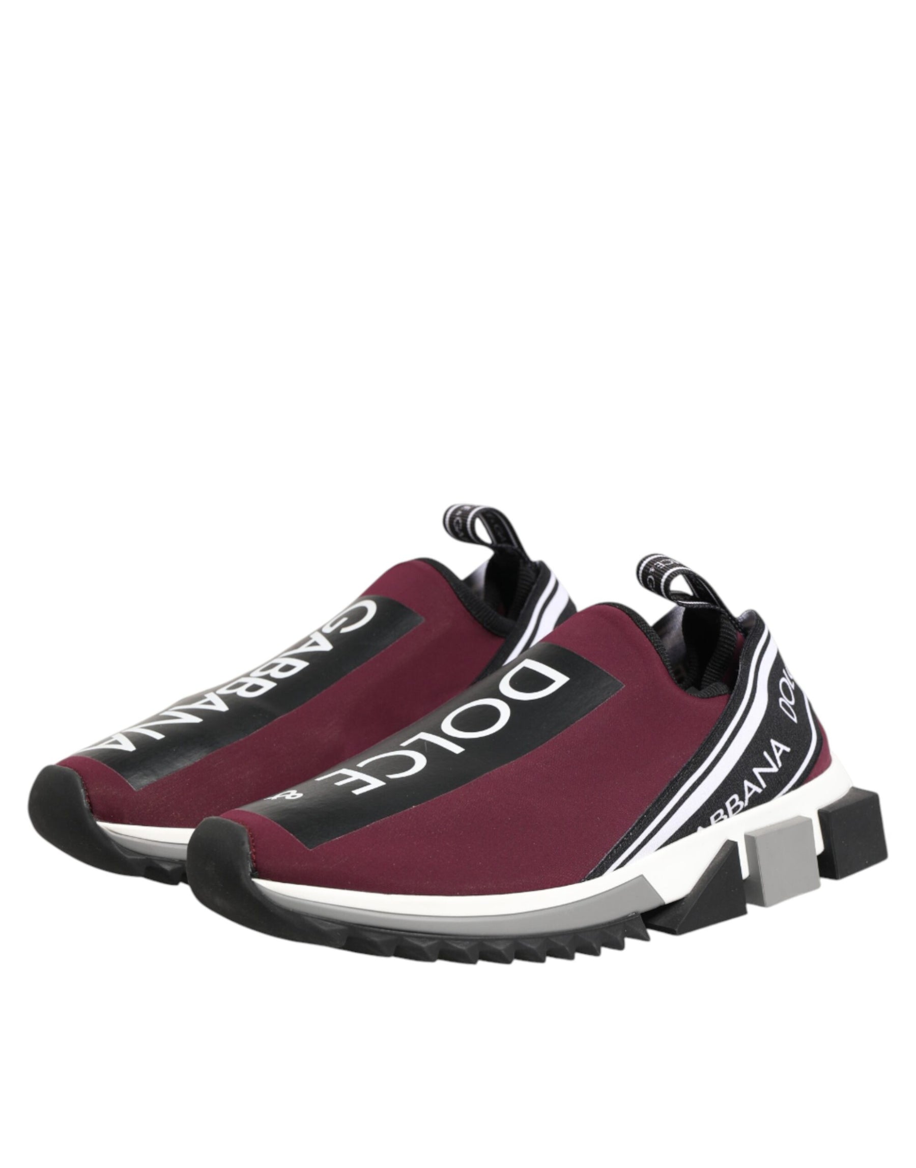 Dolce & Gabbana Maroon Slip On Sorrento Men Sneakers Shoes | Regal Royce