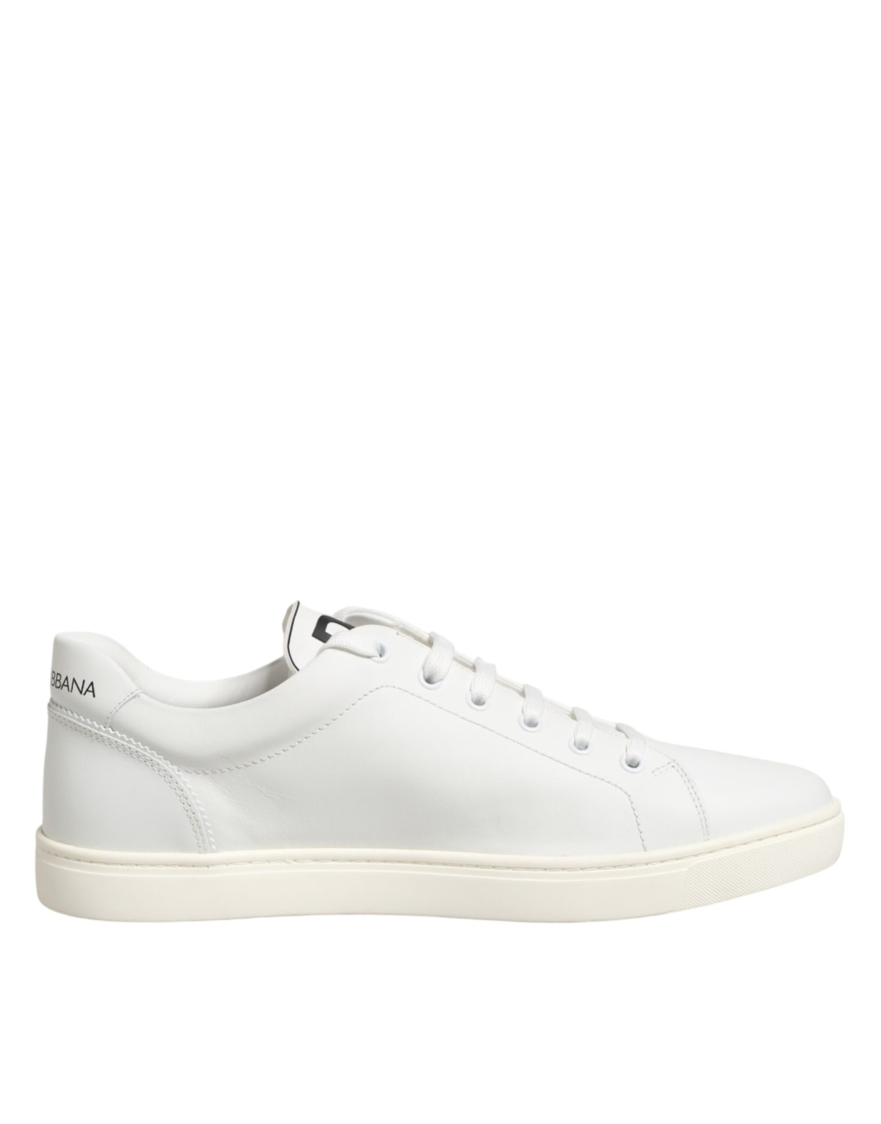Dolce & Gabbana White Prince Leather Low Top Men Sneakers Shoes | Regal Royce