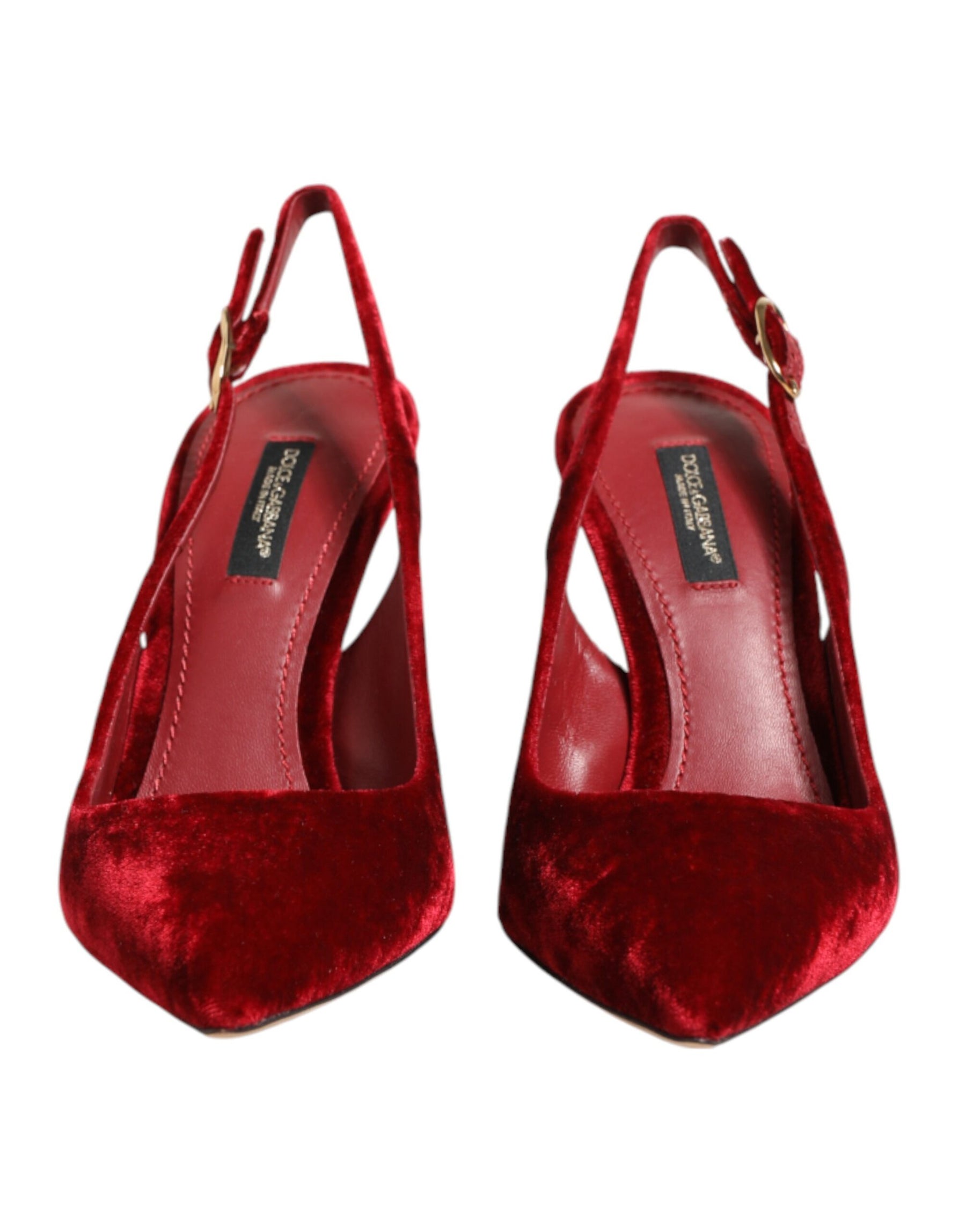 Dolce & Gabbana Red Suede High Heels Slingbacks Sandals Shoes | Regal Royce