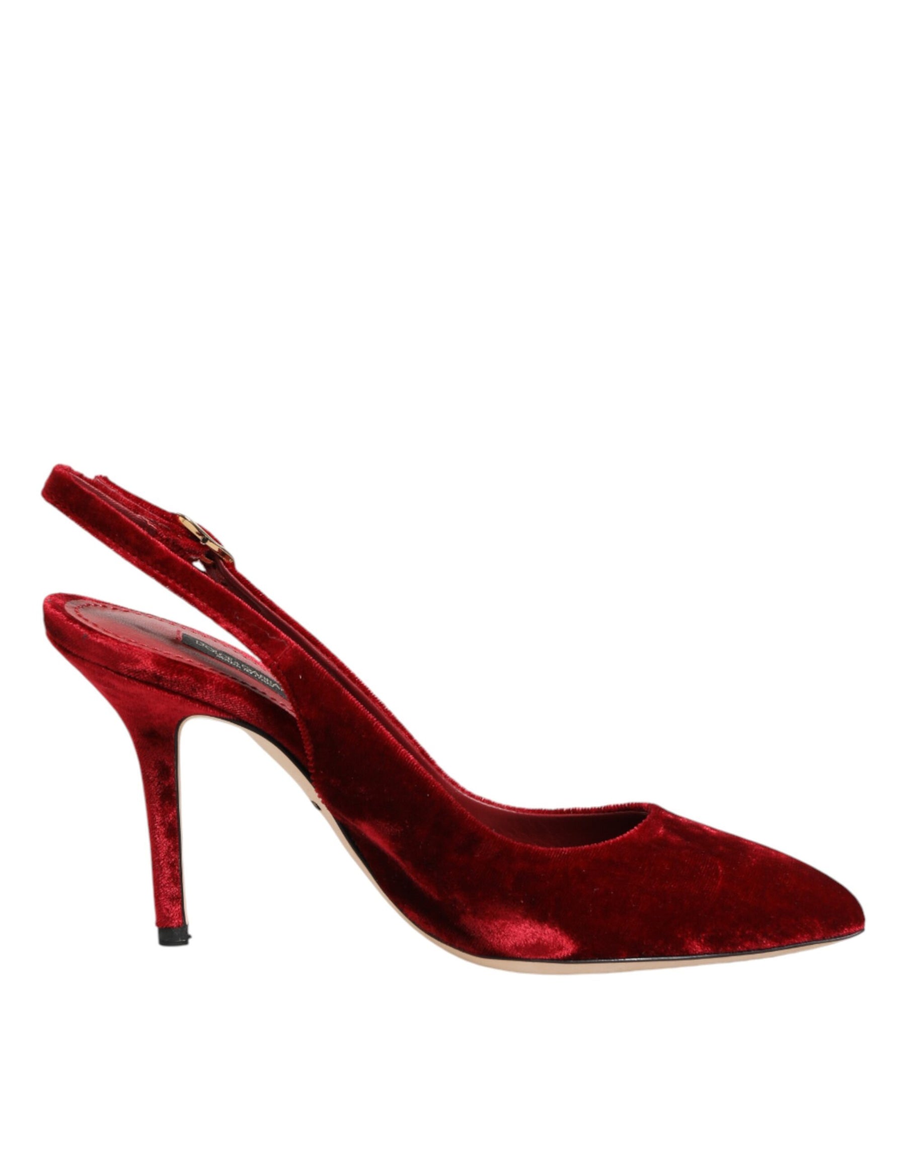 Dolce & Gabbana Red Suede High Heels Slingbacks Sandals Shoes | Regal Royce