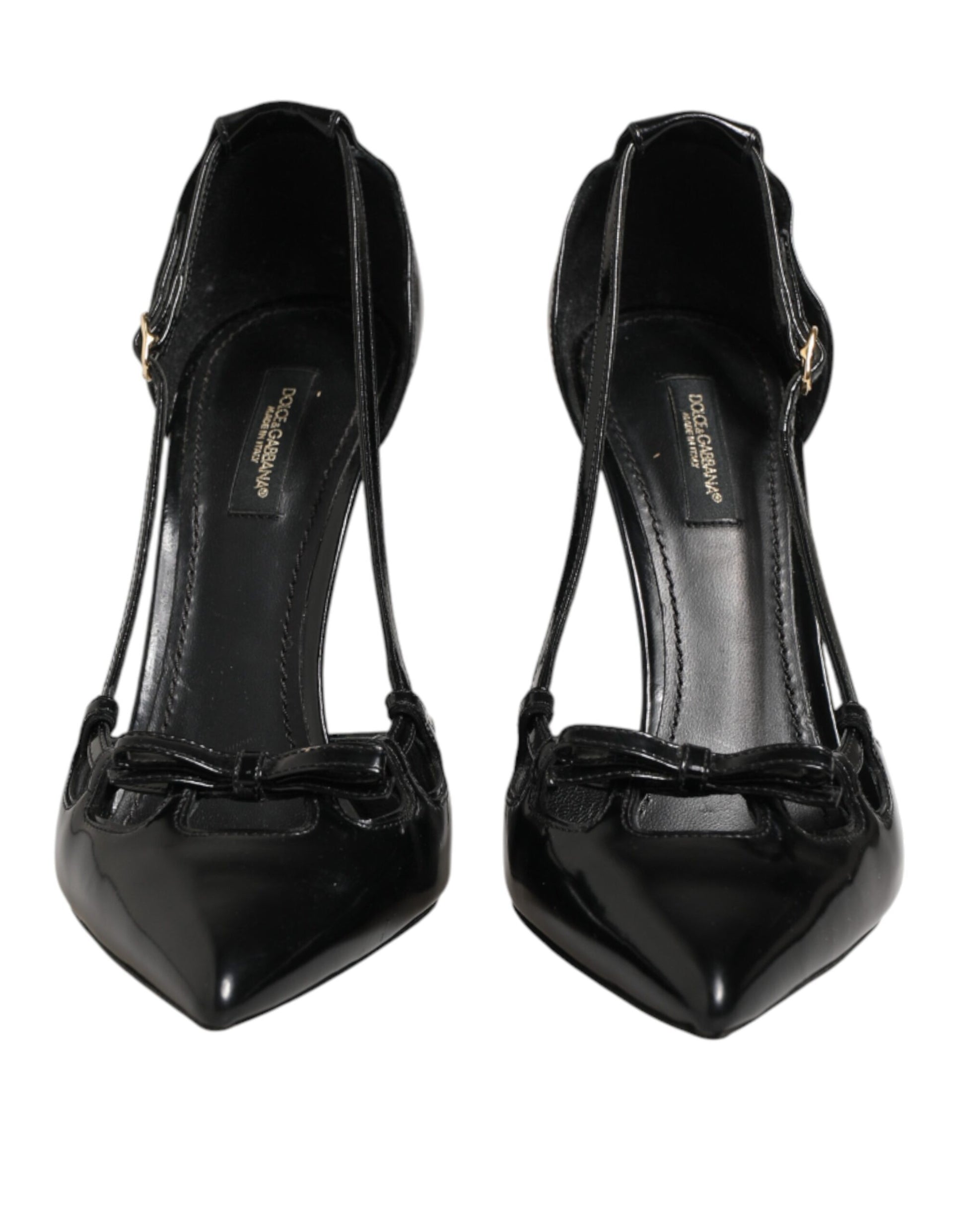 Dolce & Gabbana Black Patent Leather High Heels Pumps Shoes